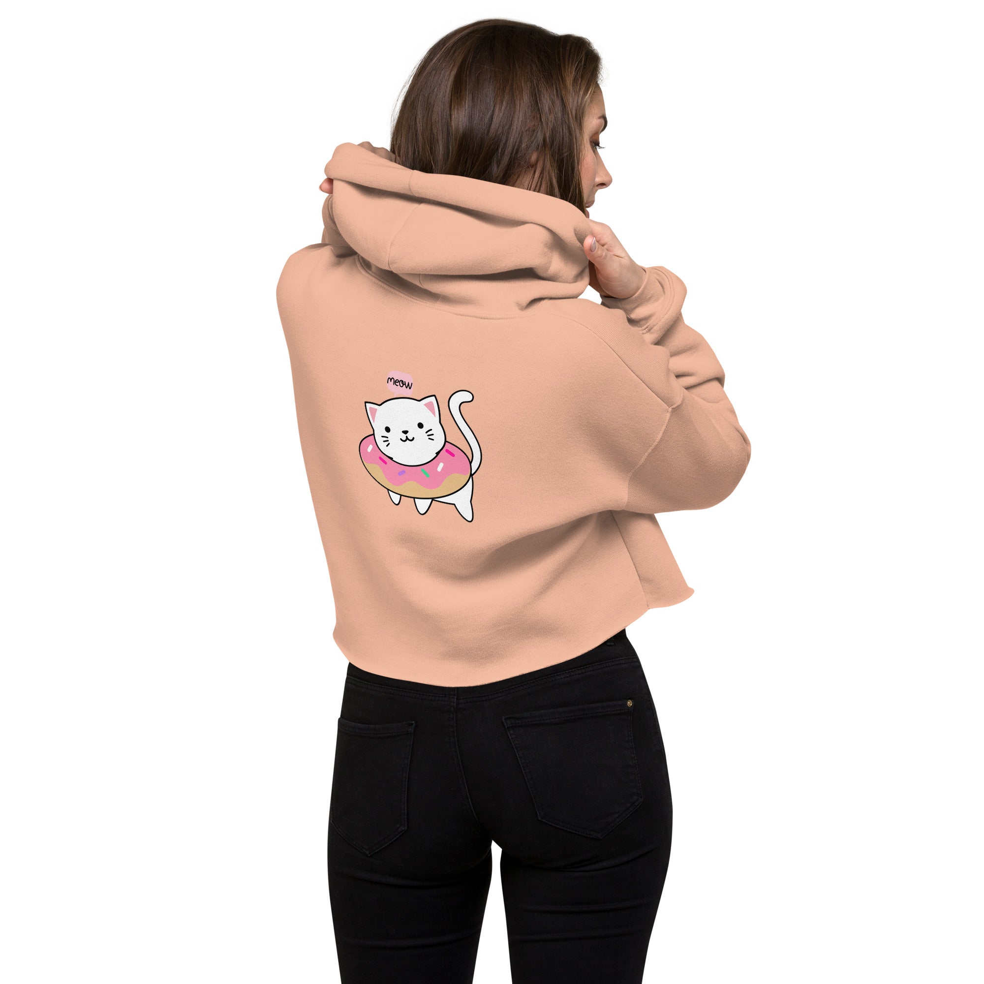 Meow V2 - Crop Hoodie (back print)