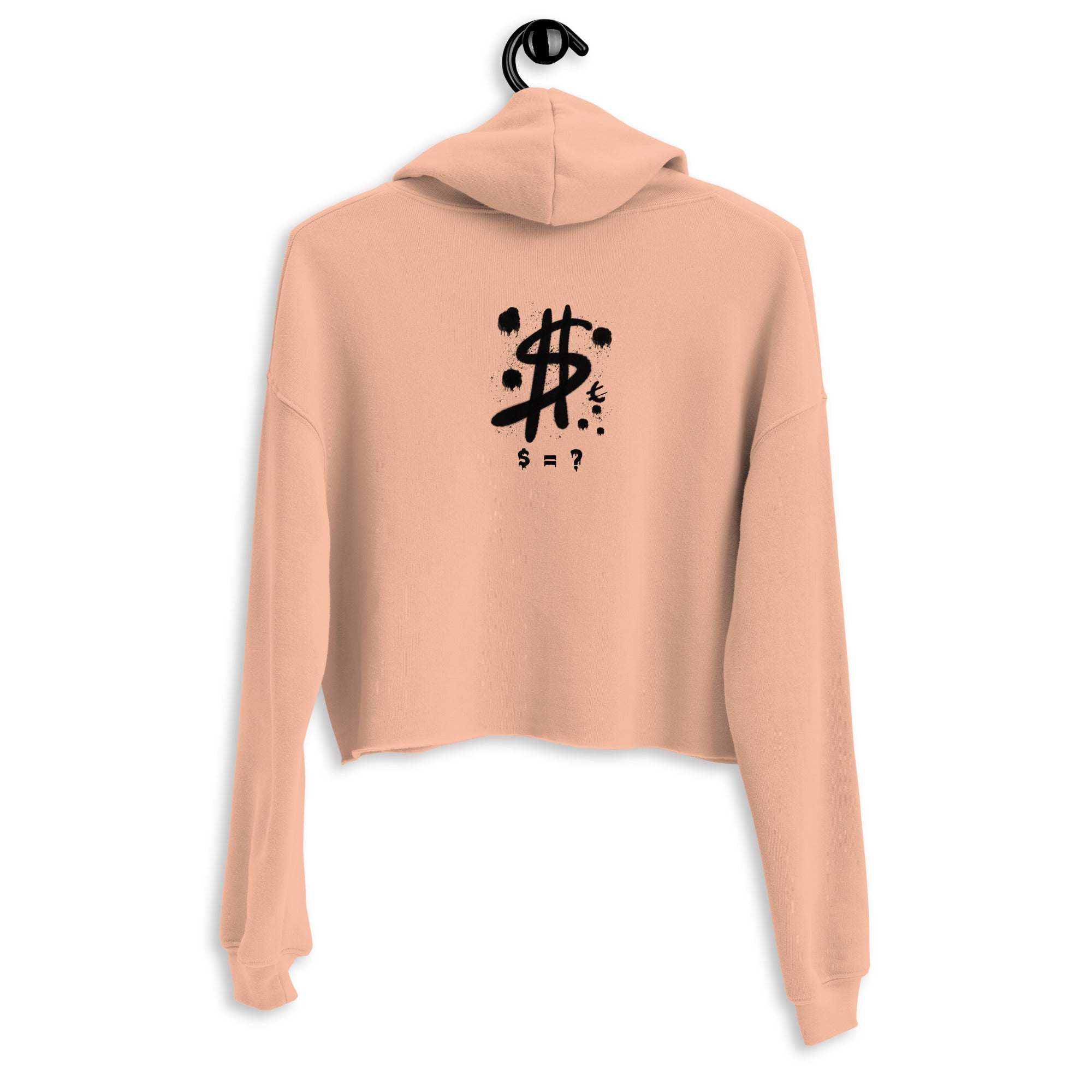 $ = ? - Crop Hoodie (back print)