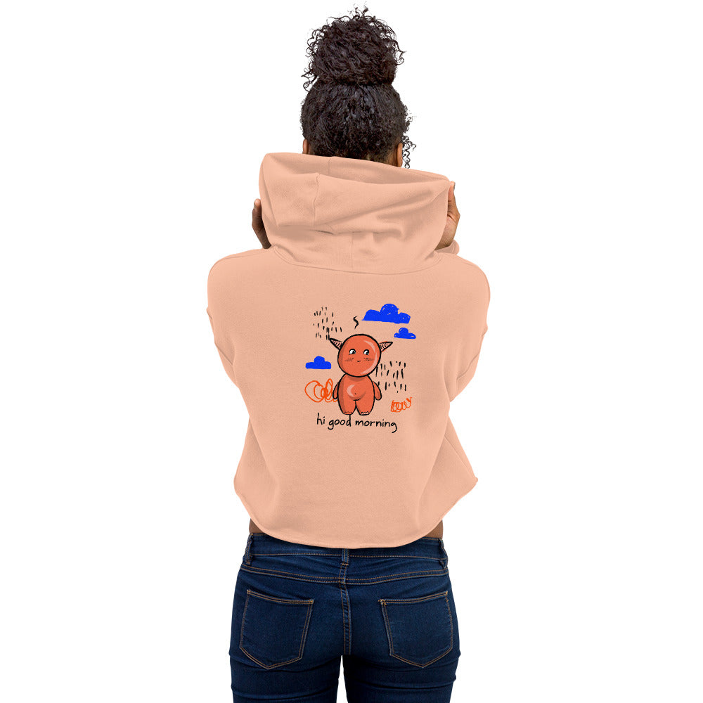 Cute little monster - Crop Hoodie (back print)