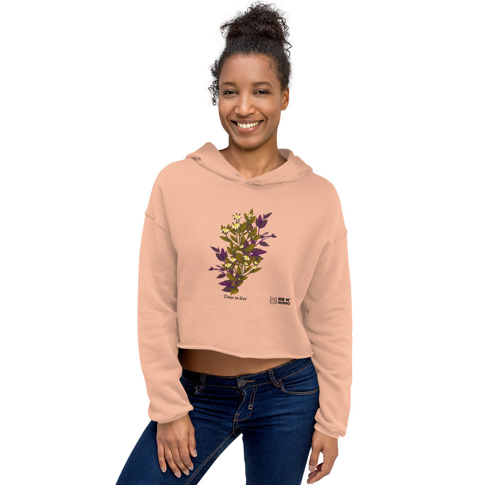 botanical illustration - Crop Hoodie