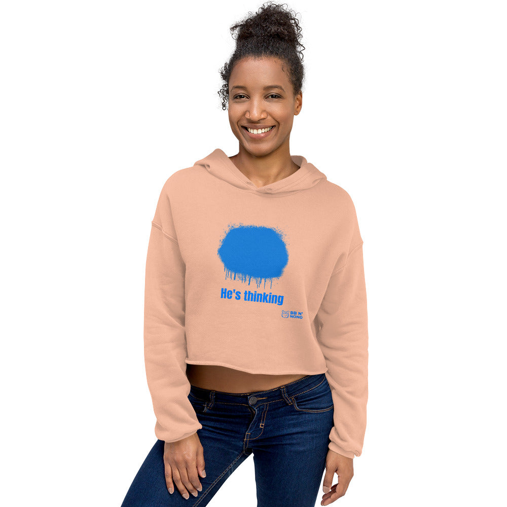 He's thinking - Crop Hoodie