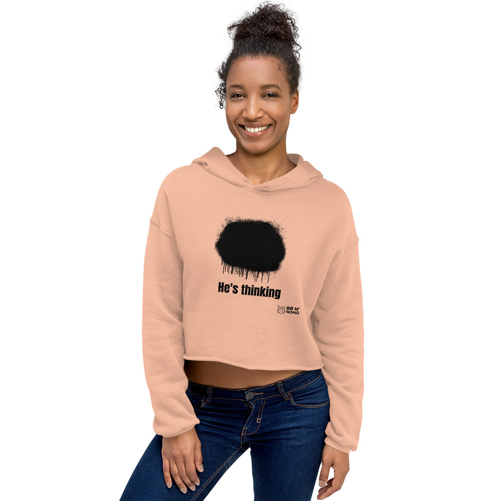 He's thinking - Crop Hoodie