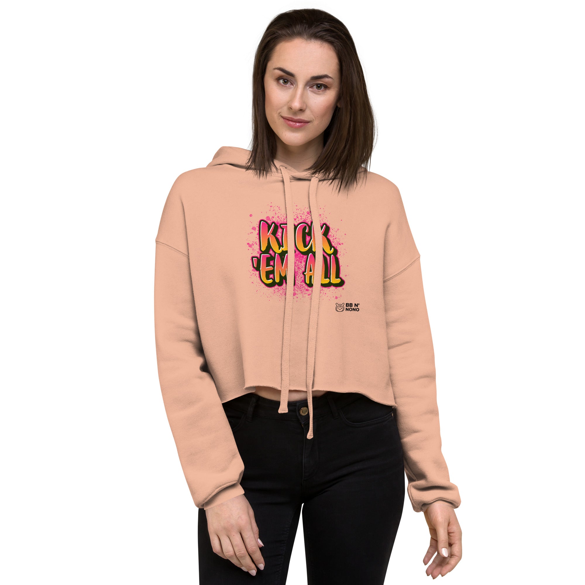 Kick'em all - Crop Hoodie