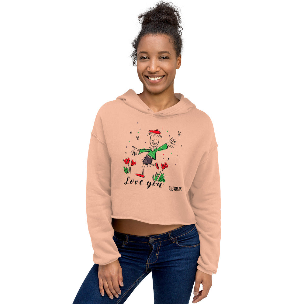 Love you - Crop Hoodie