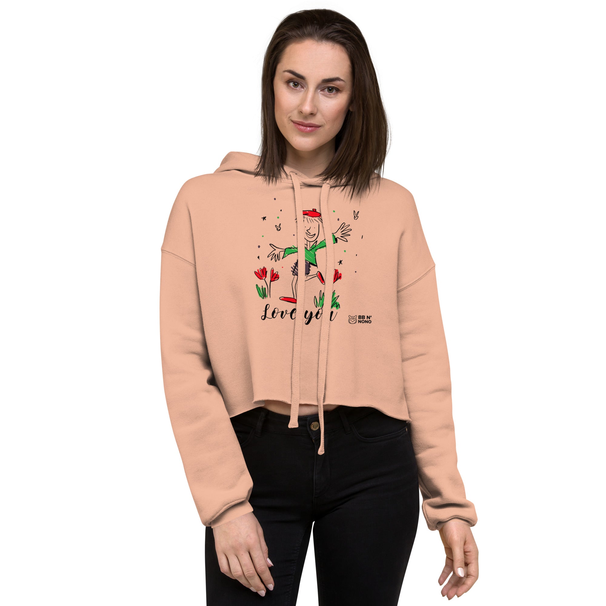 Love you - Crop Hoodie