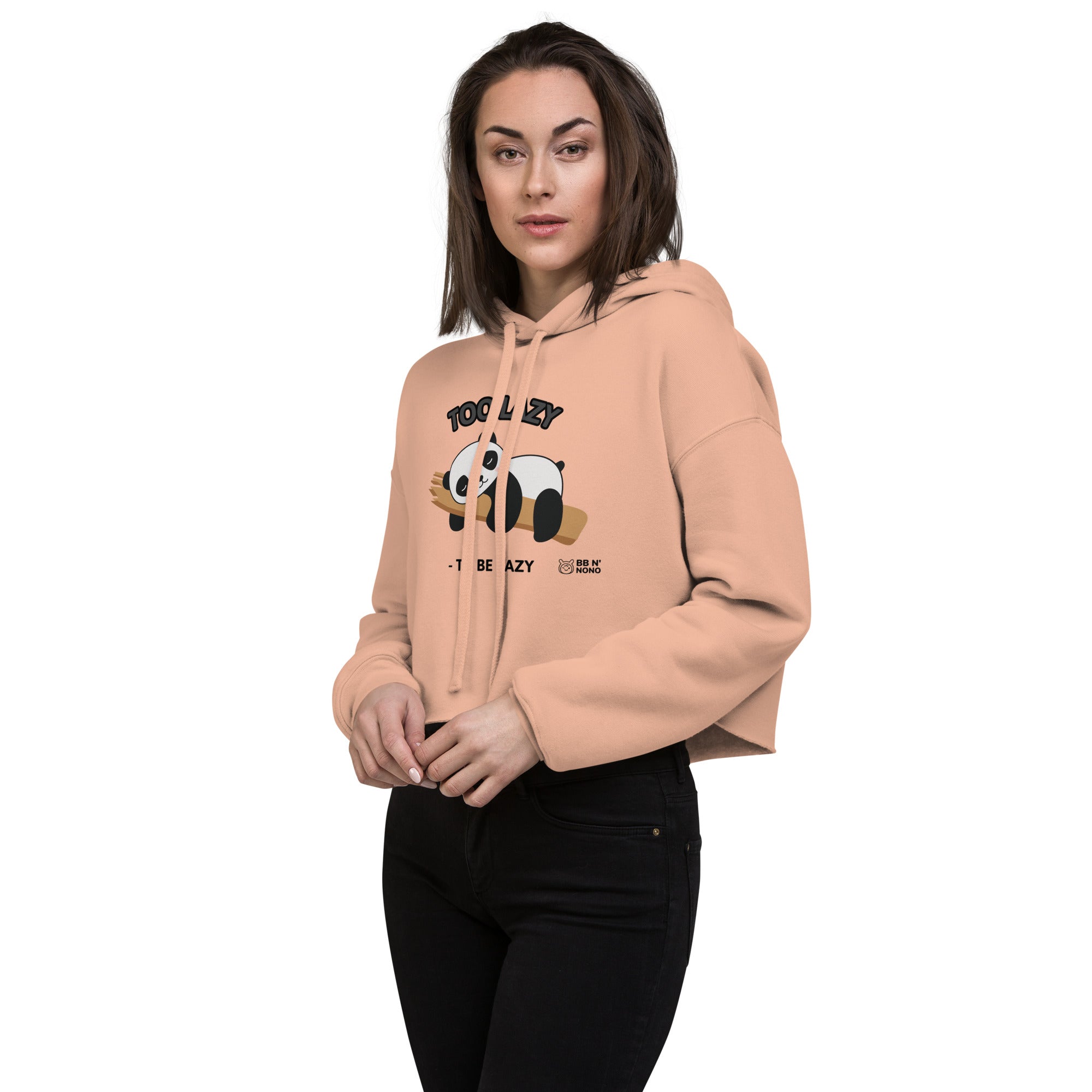 Too lazy to be lazy - Crop Hoodie (black)