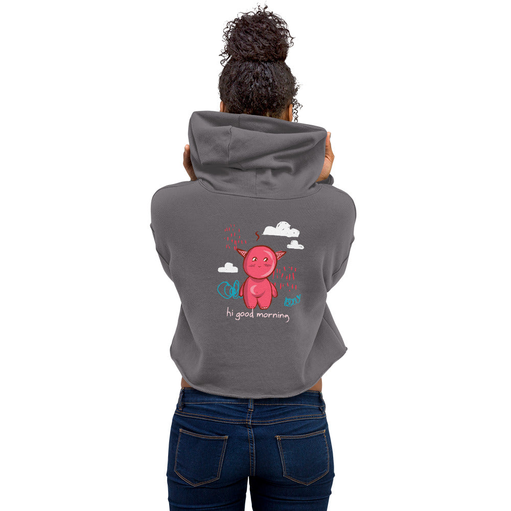 Cute little monster - Crop Hoodie (back print)