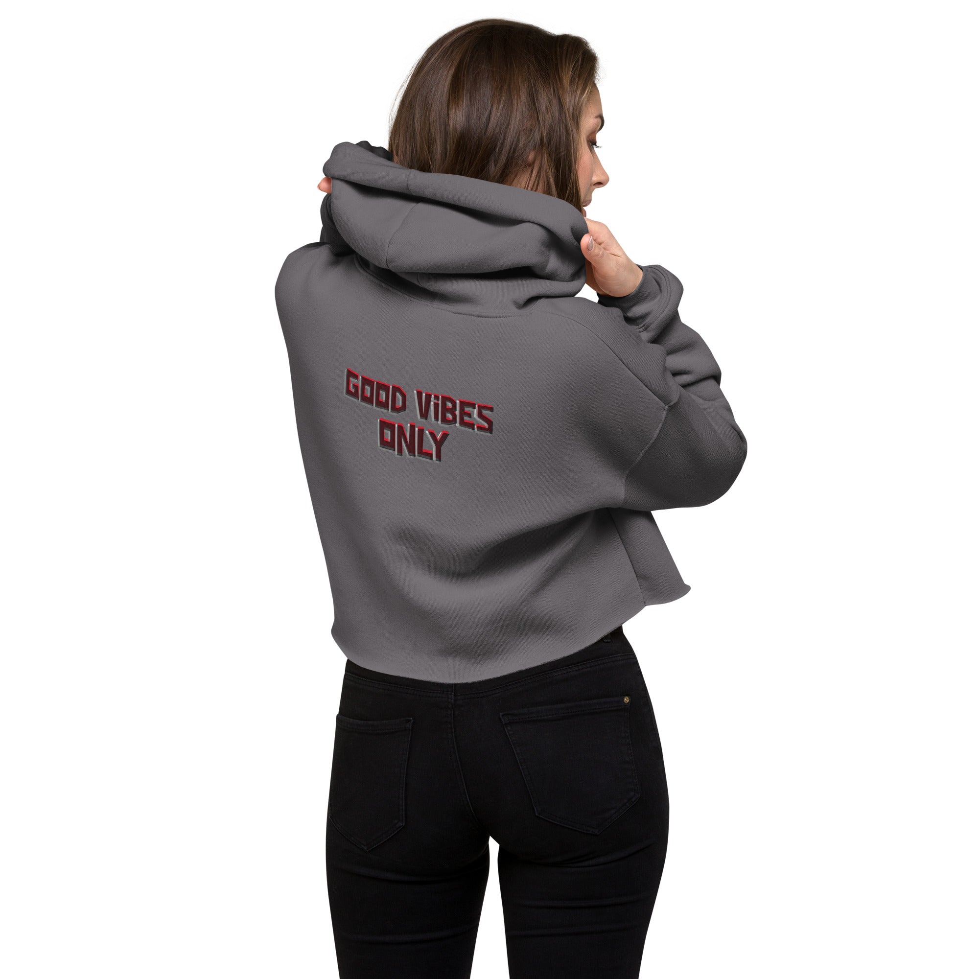 Good vibes only - Crop Hoodie (back print)