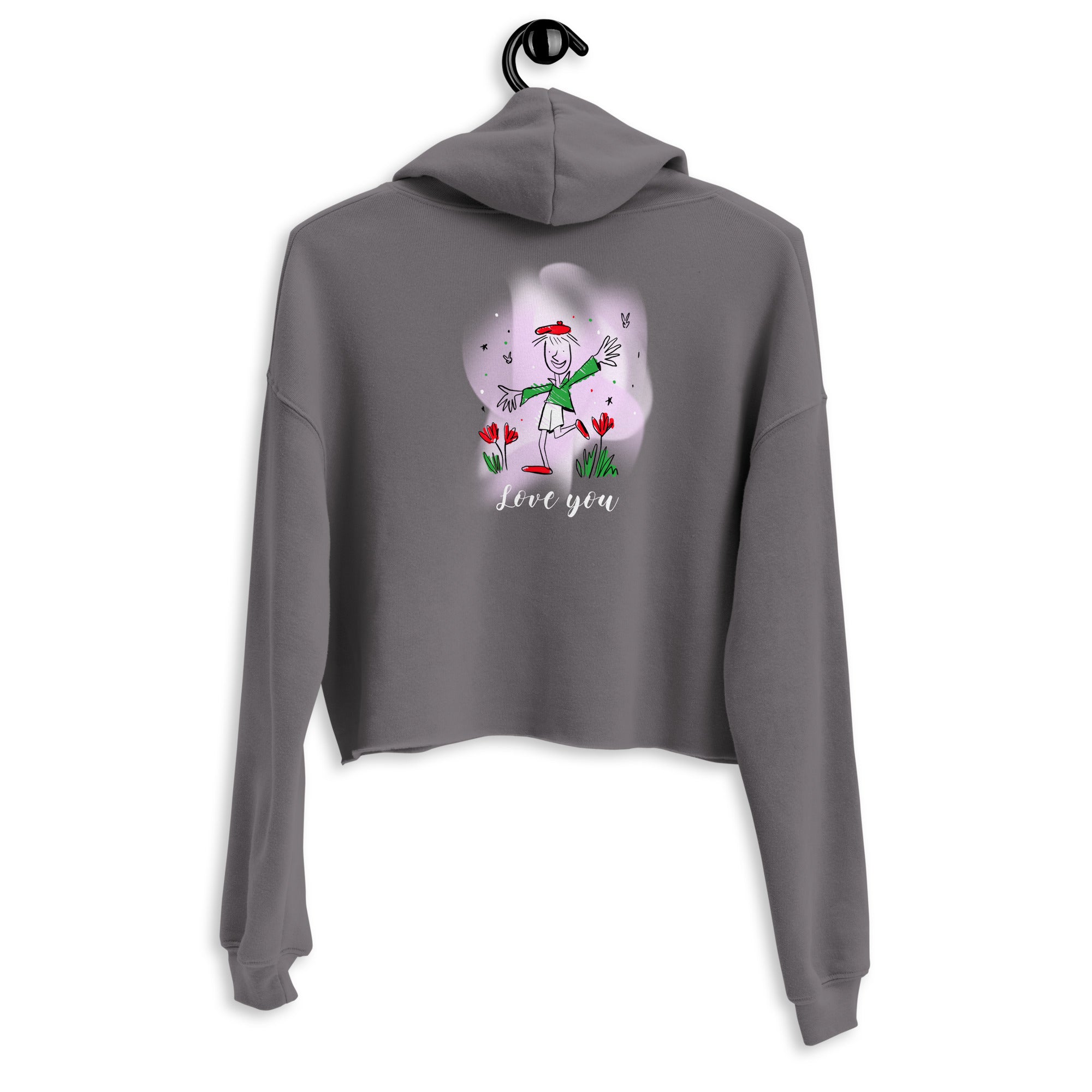 Love you - Crop Hoodie (back print)