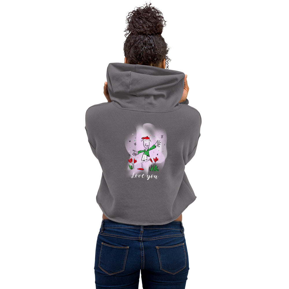 Love you - Crop Hoodie (back print)