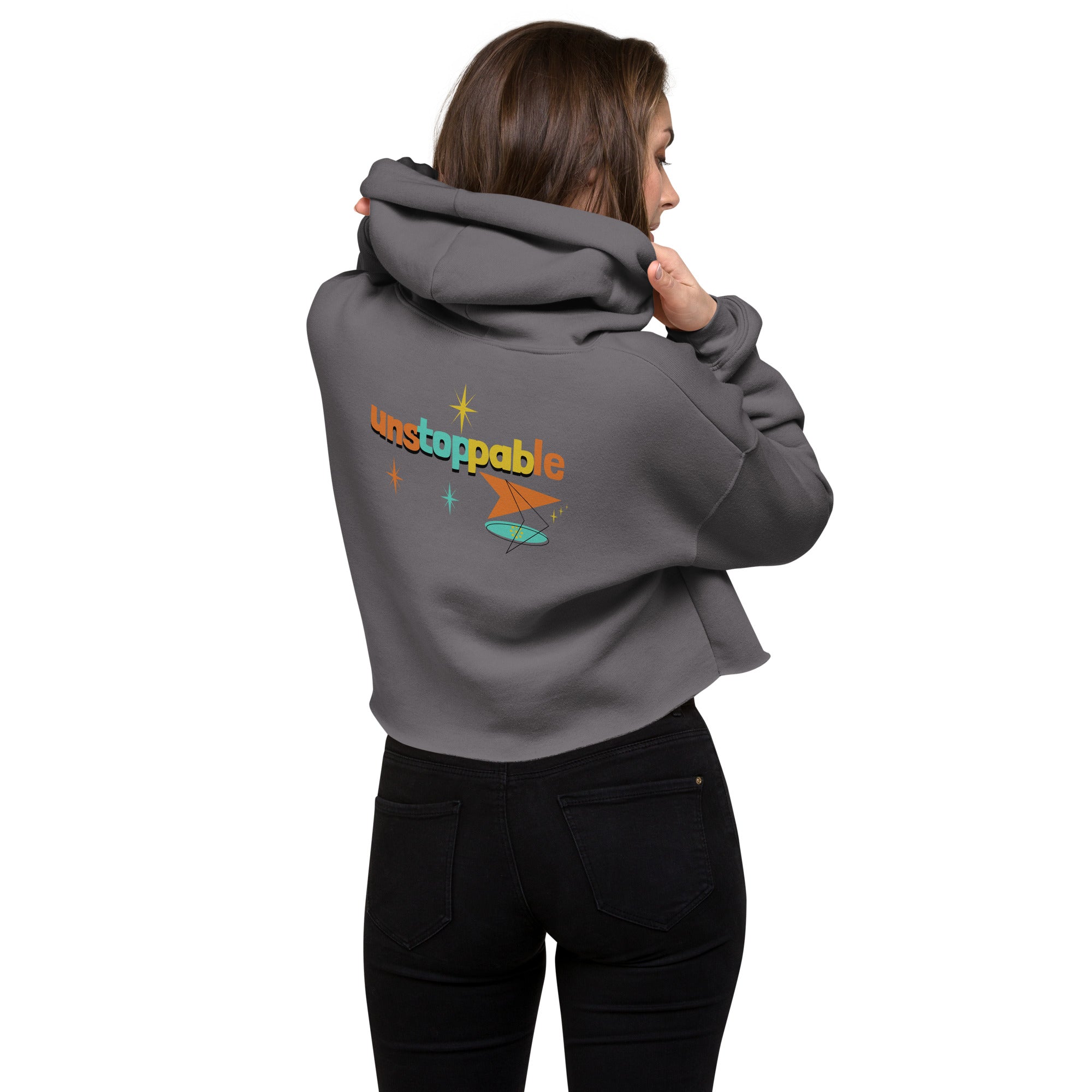 Unstoppable - Crop Hoodie (back print)