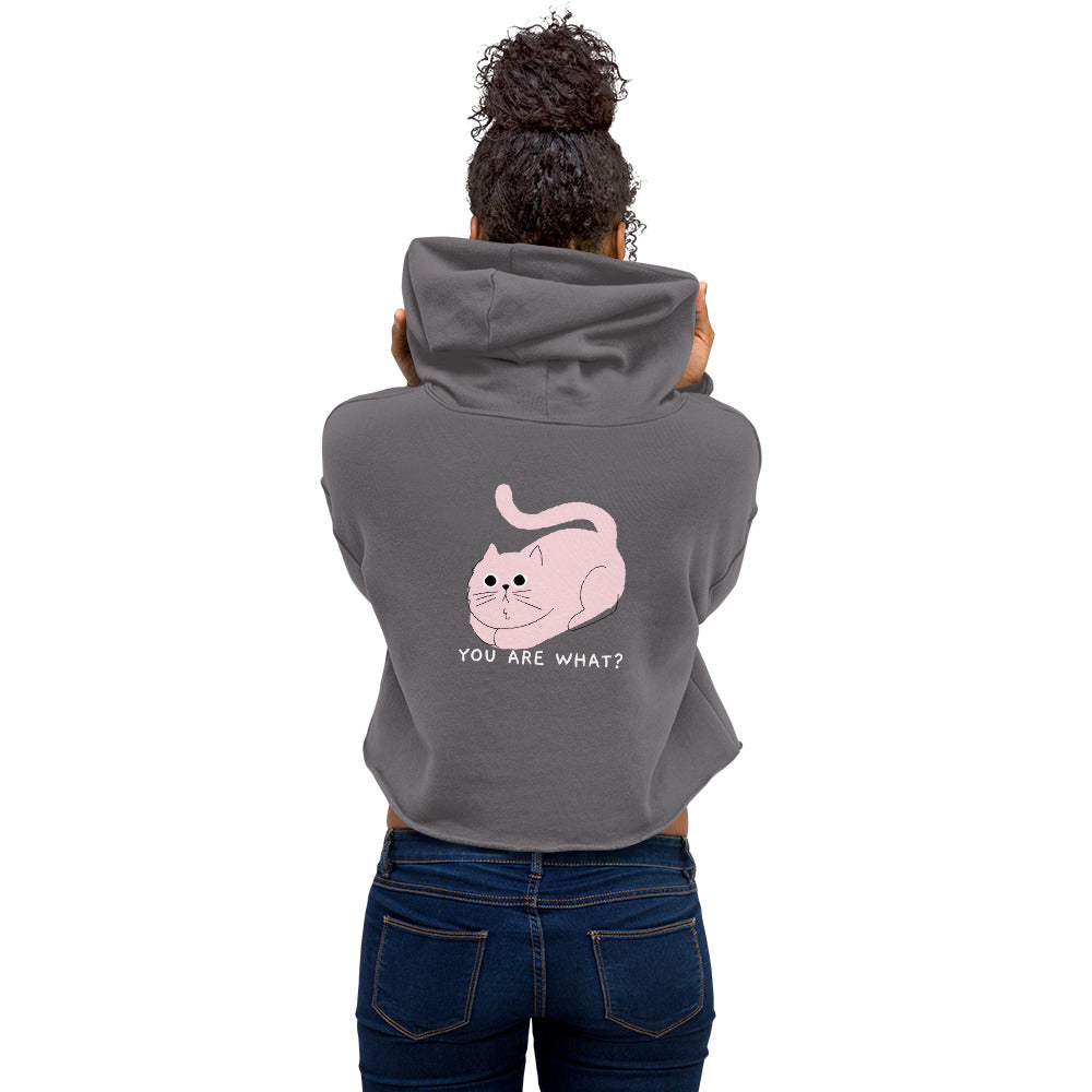 You are what? - Crop Hoodie (back print)