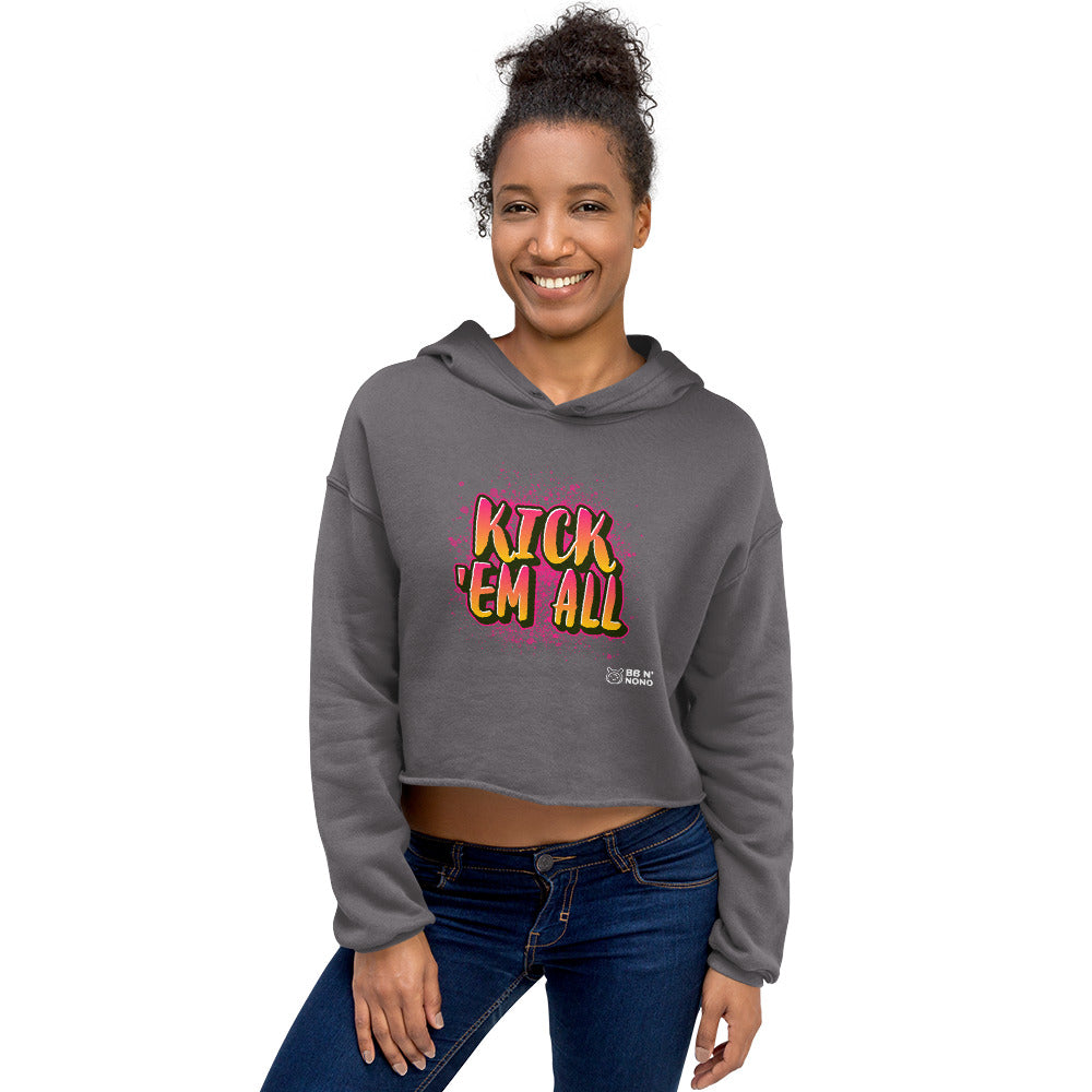 Kick'em all - Crop Hoodie