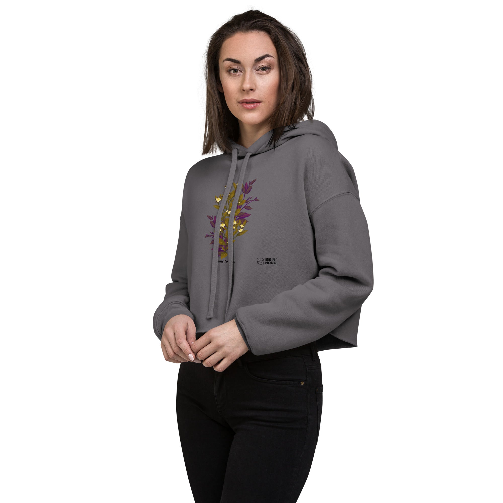 botanical illustration - Crop Hoodie