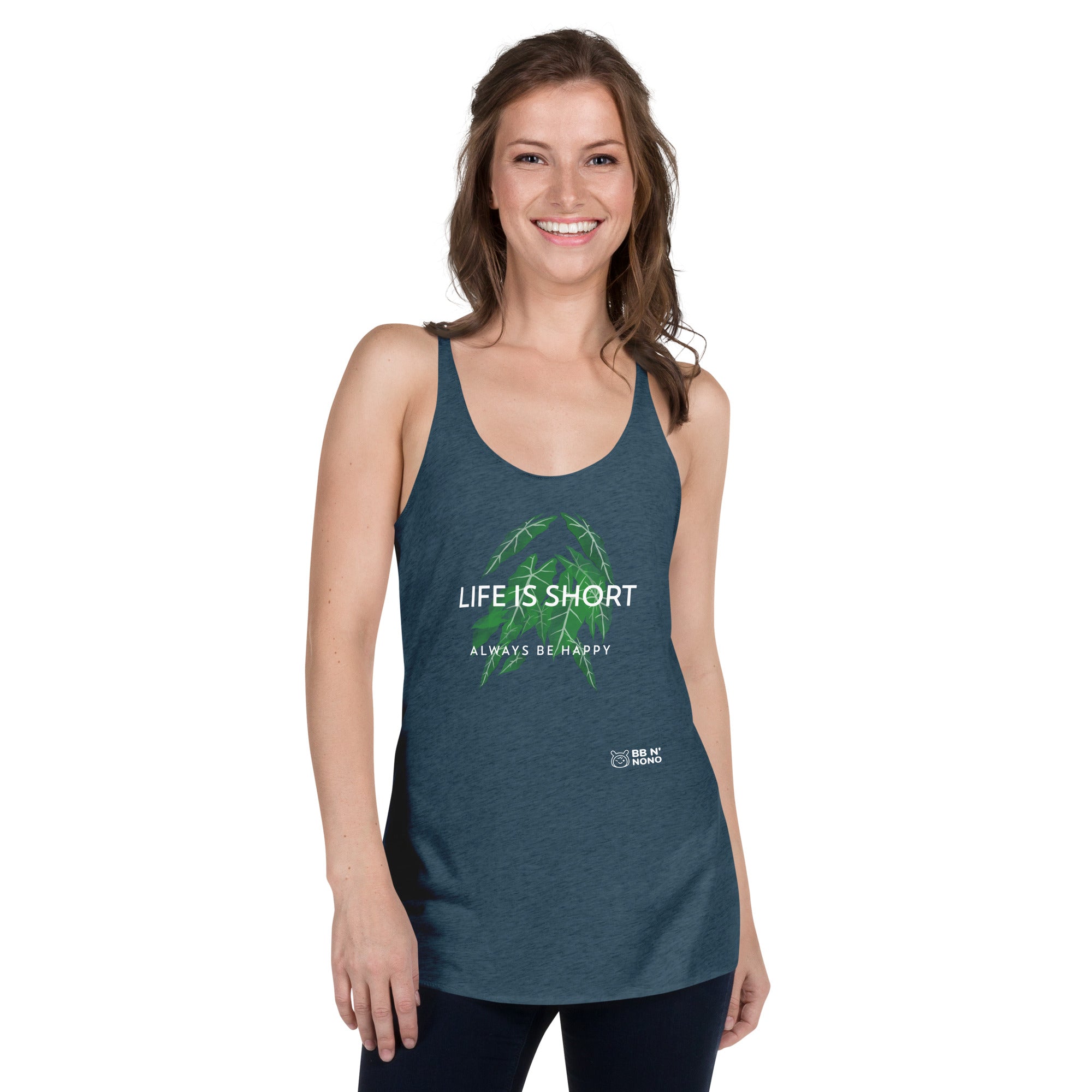 Life is short, always be happy - Women's Racerback Tank