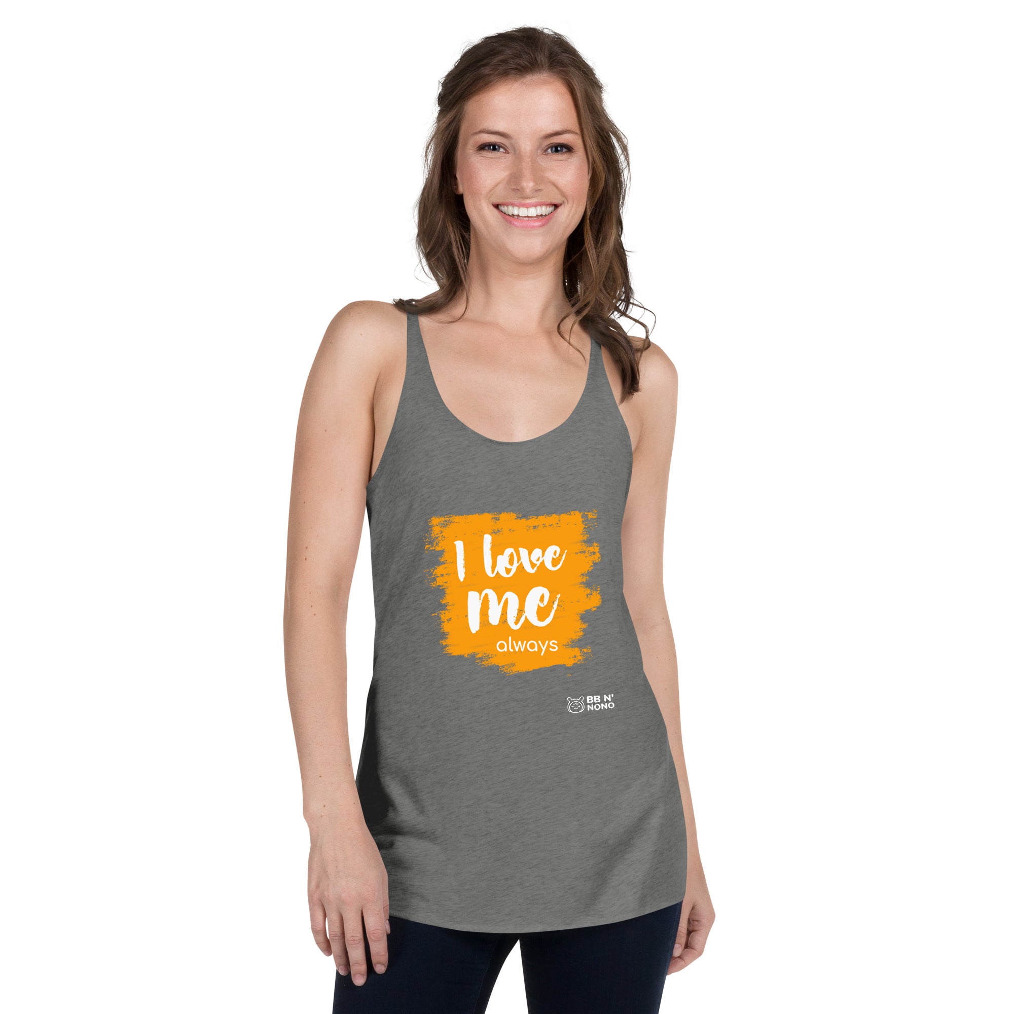 I love me (orange) - Women's Racerback Tank