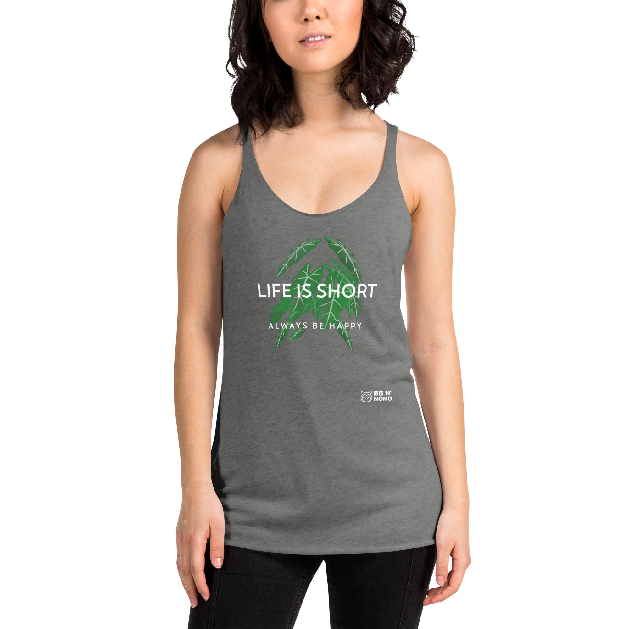 Life is short, always be happy - Women's Racerback Tank