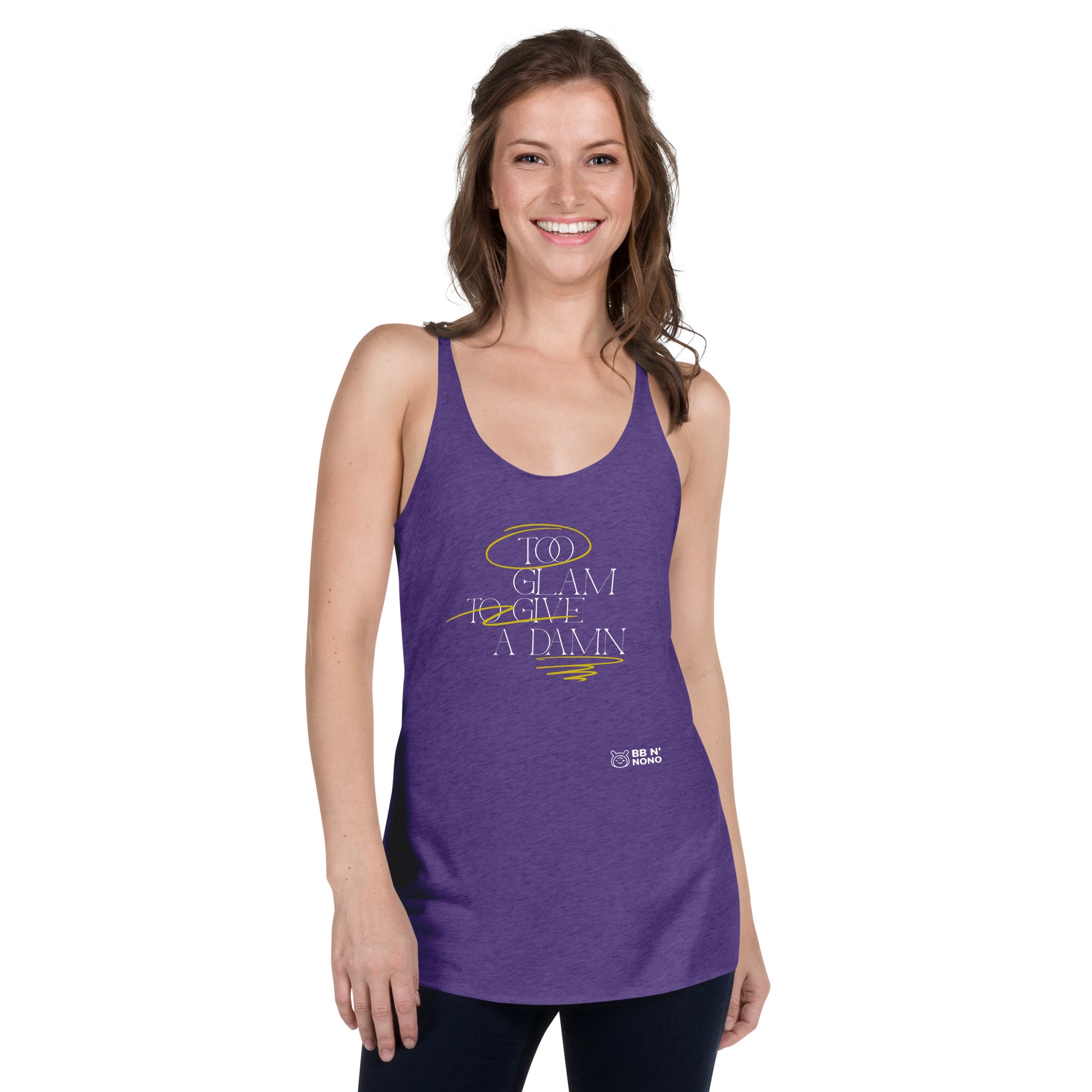 Too glam to give a damn - Women's Racerback Tank