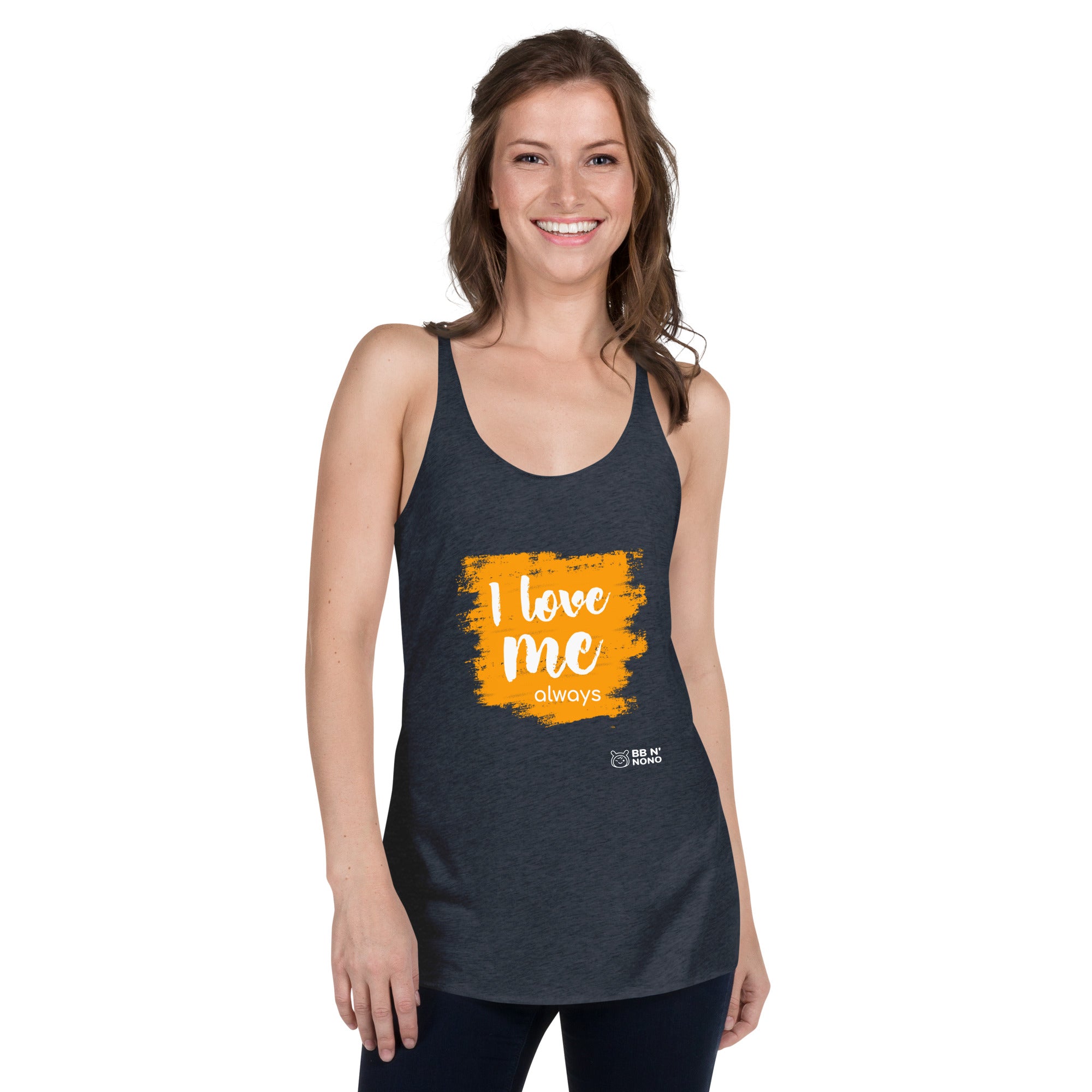 I love me (orange) - Women's Racerback Tank