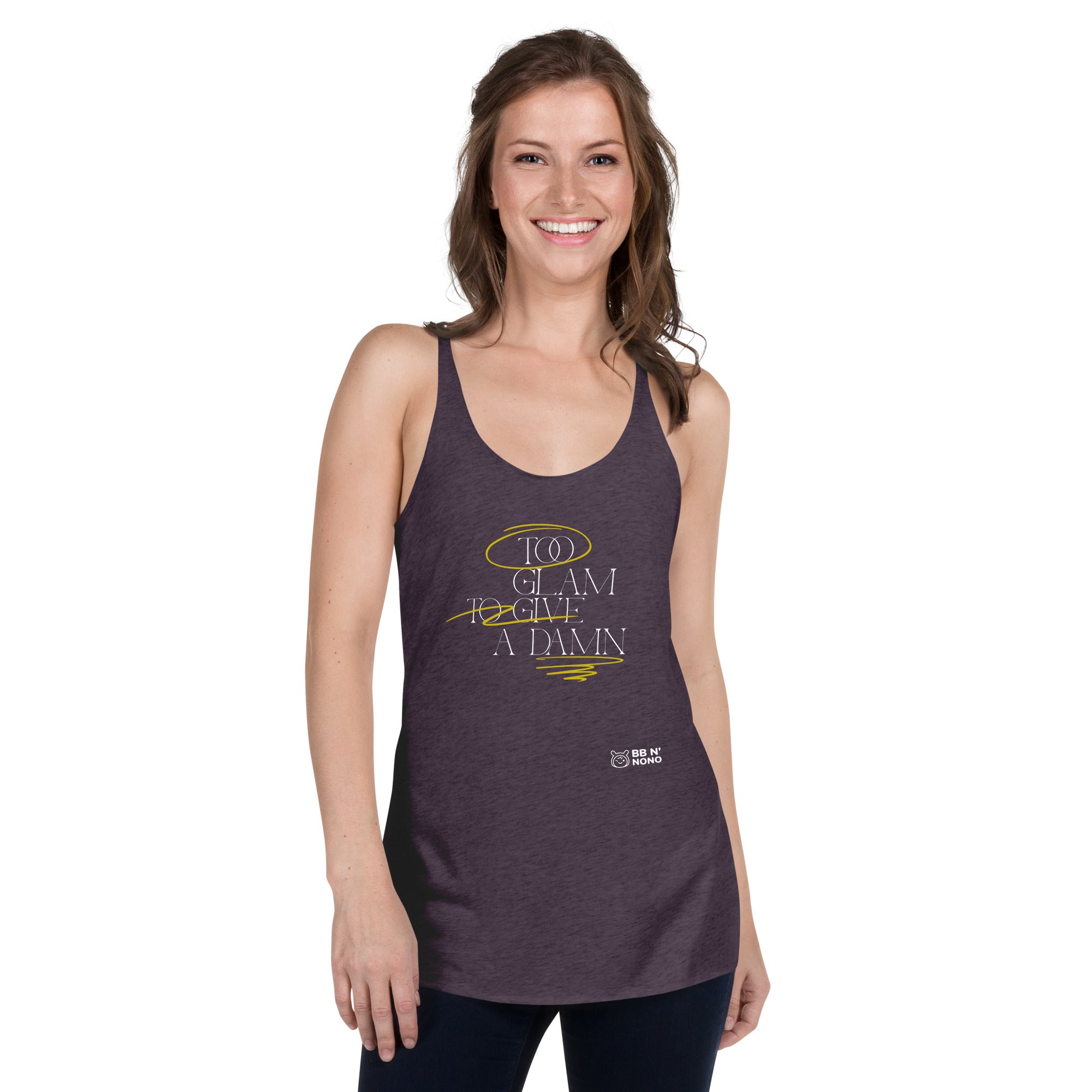 Too glam to give a damn - Women's Racerback Tank