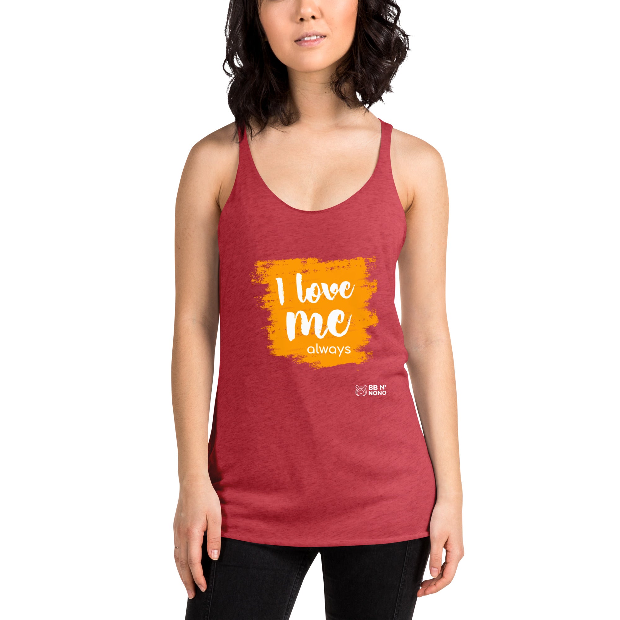 I love me (orange) - Women's Racerback Tank