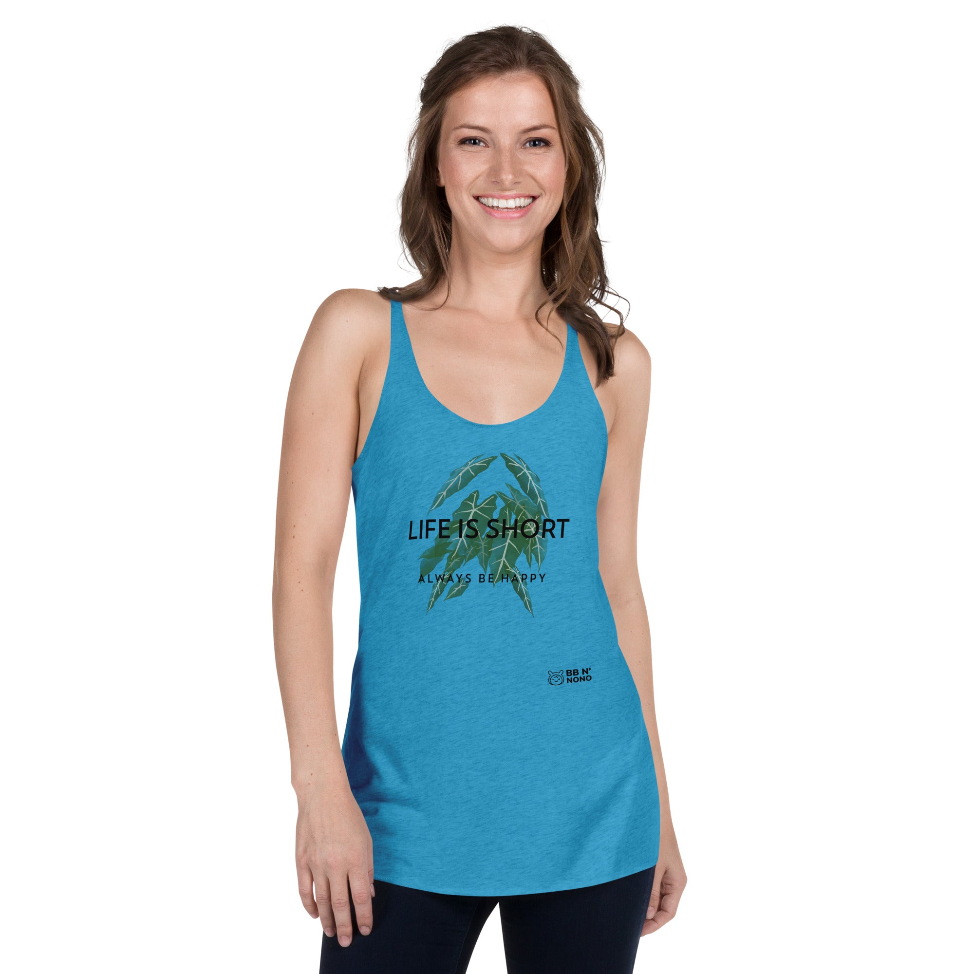 Life is short, always be happy - Women's Racerback Tank