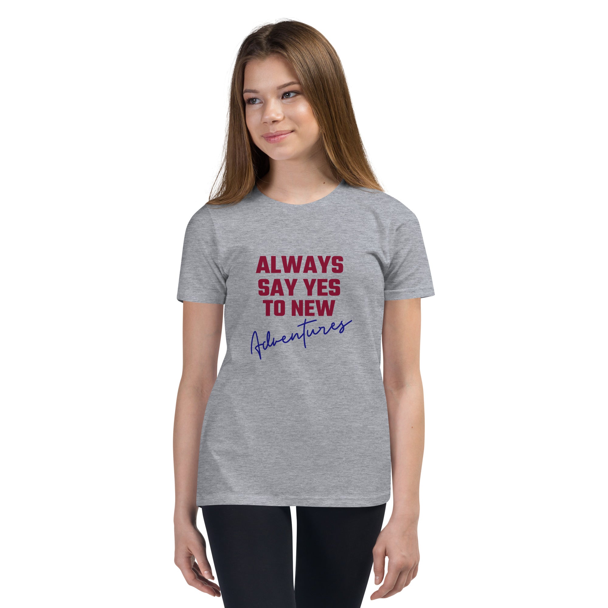 Always say yes to new, adventurer - Youth Short Sleeve T-Shirt