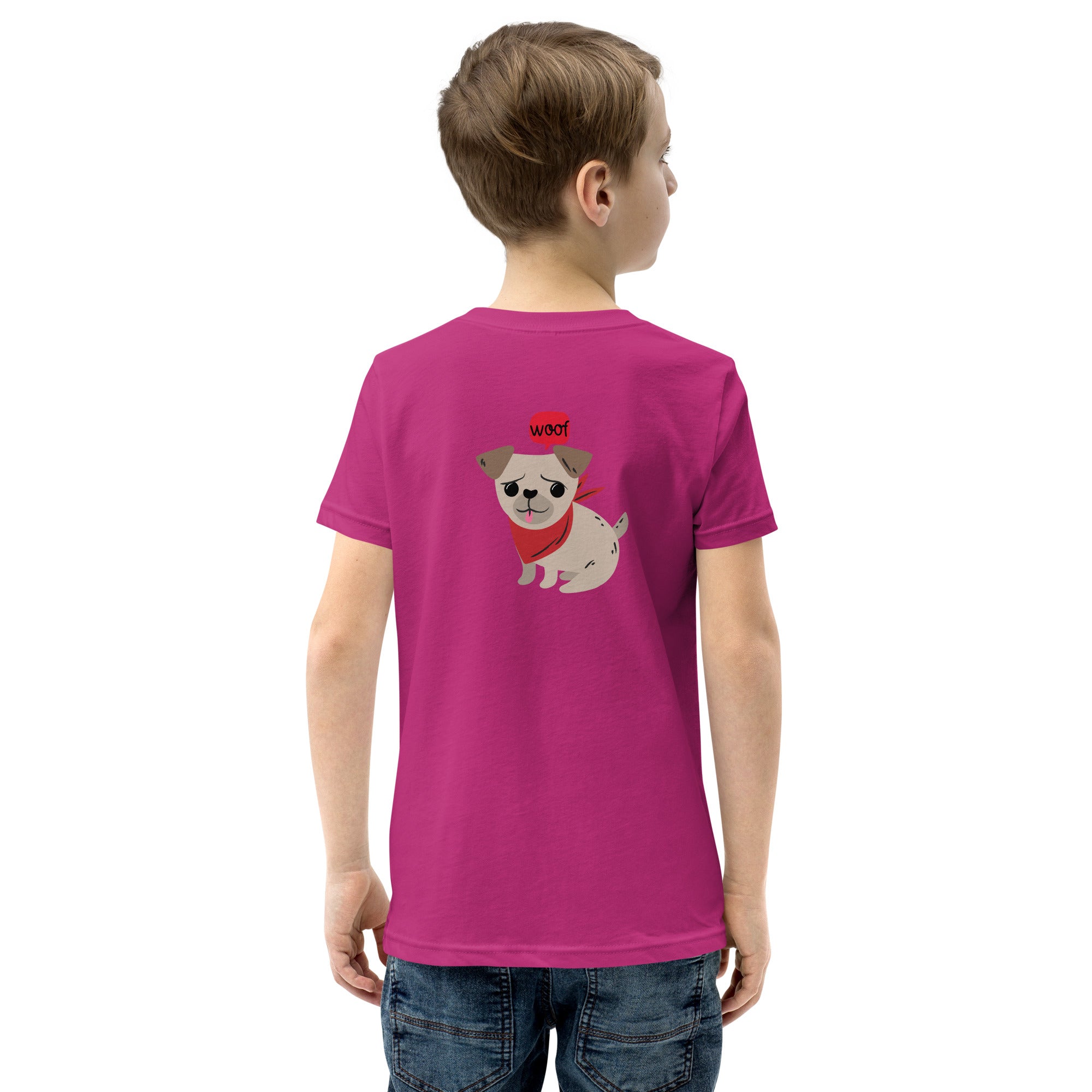 Woof V2 -Youth Short Sleeve T-Shirt (back print)