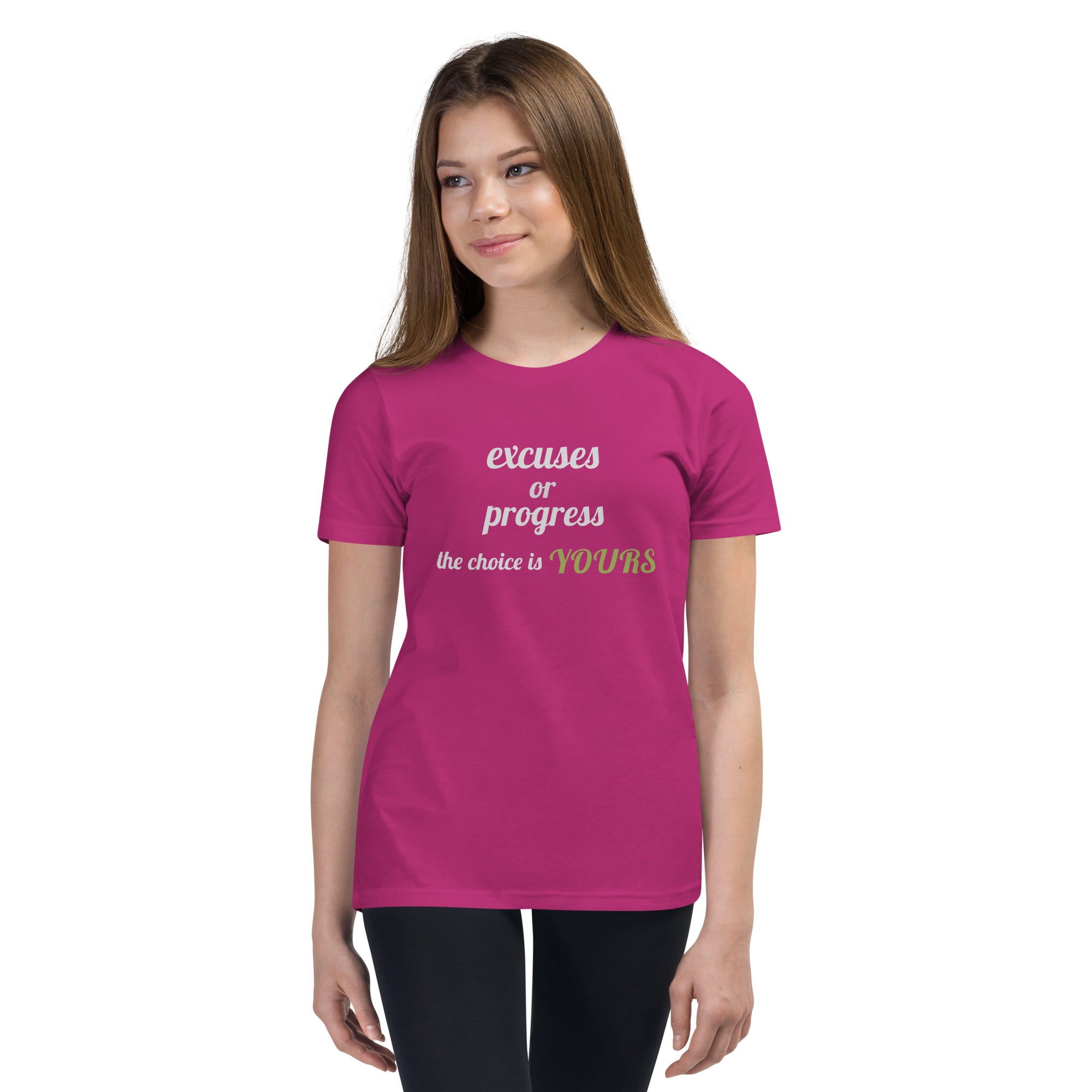 Excuses or Progress, the choice is yours V - Youth Short Sleeve T-Shirt