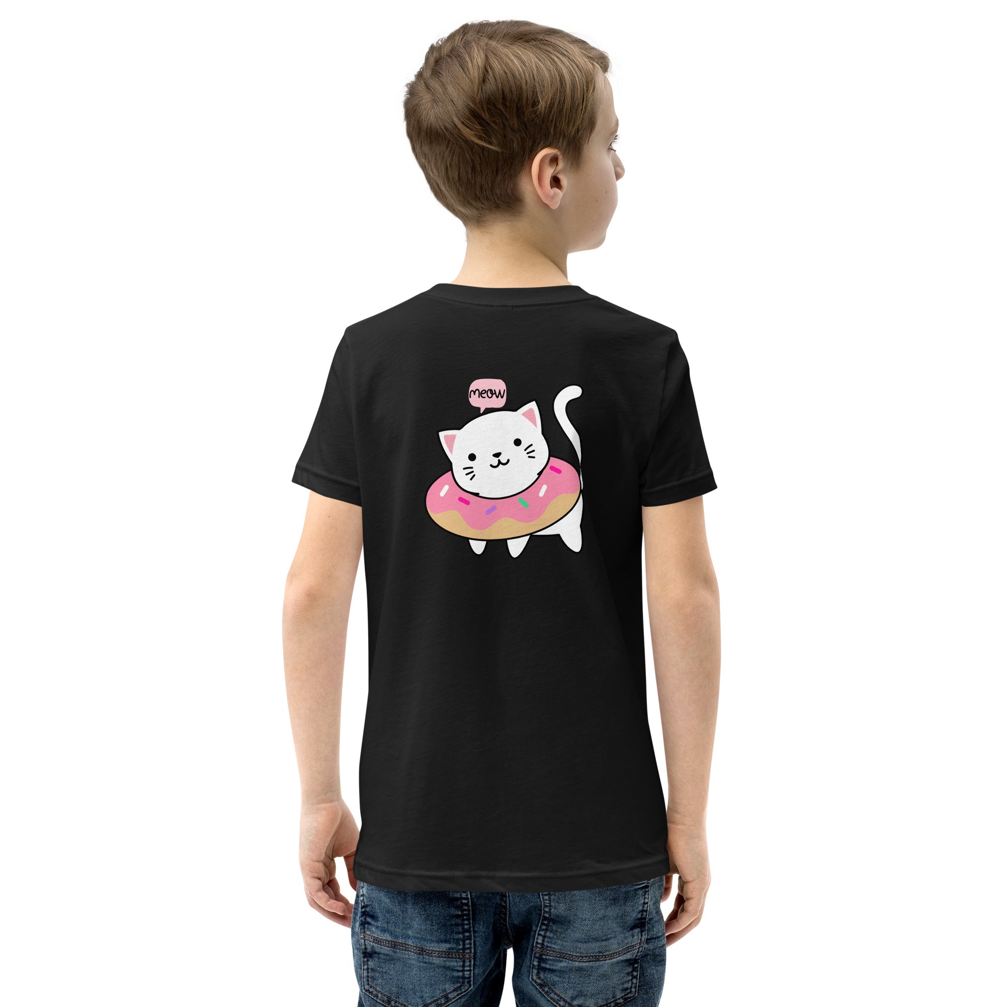 Meow V2 - Youth Short Sleeve T-Shirt (back print)