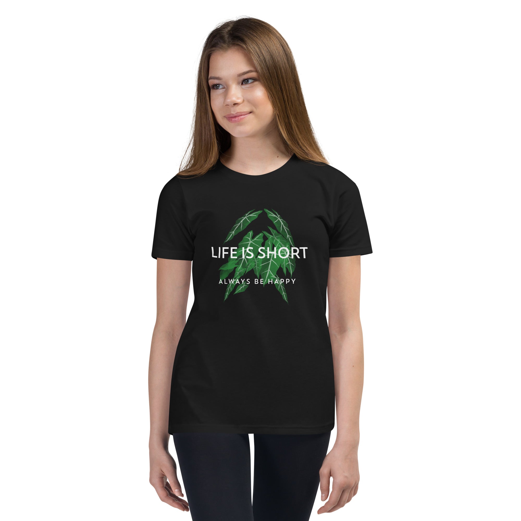 Life is short, always be happy - Youth Short Sleeve T-Shirt