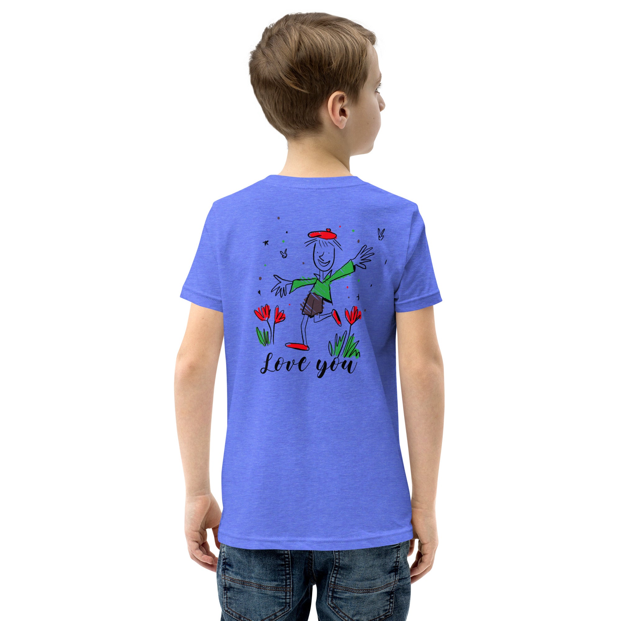 Love you - Youth Short Sleeve T-Shirt (back print)