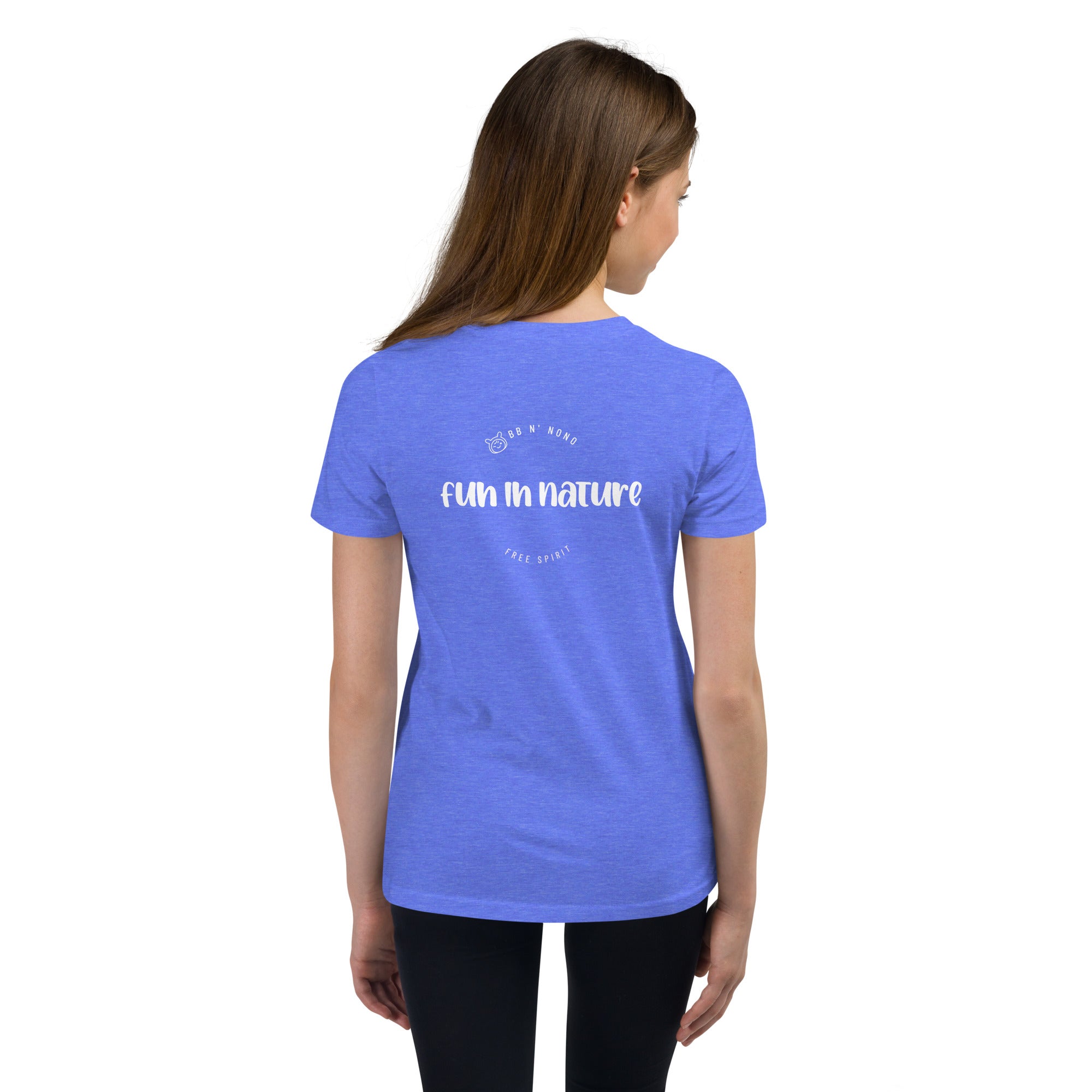 Fun in nature with logo - Youth Short Sleeve T-Shirt (back print)