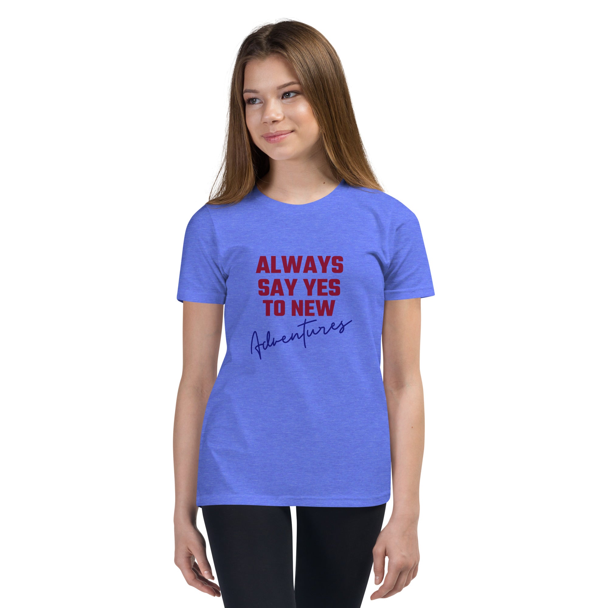 Always say yes to new, adventurer - Youth Short Sleeve T-Shirt