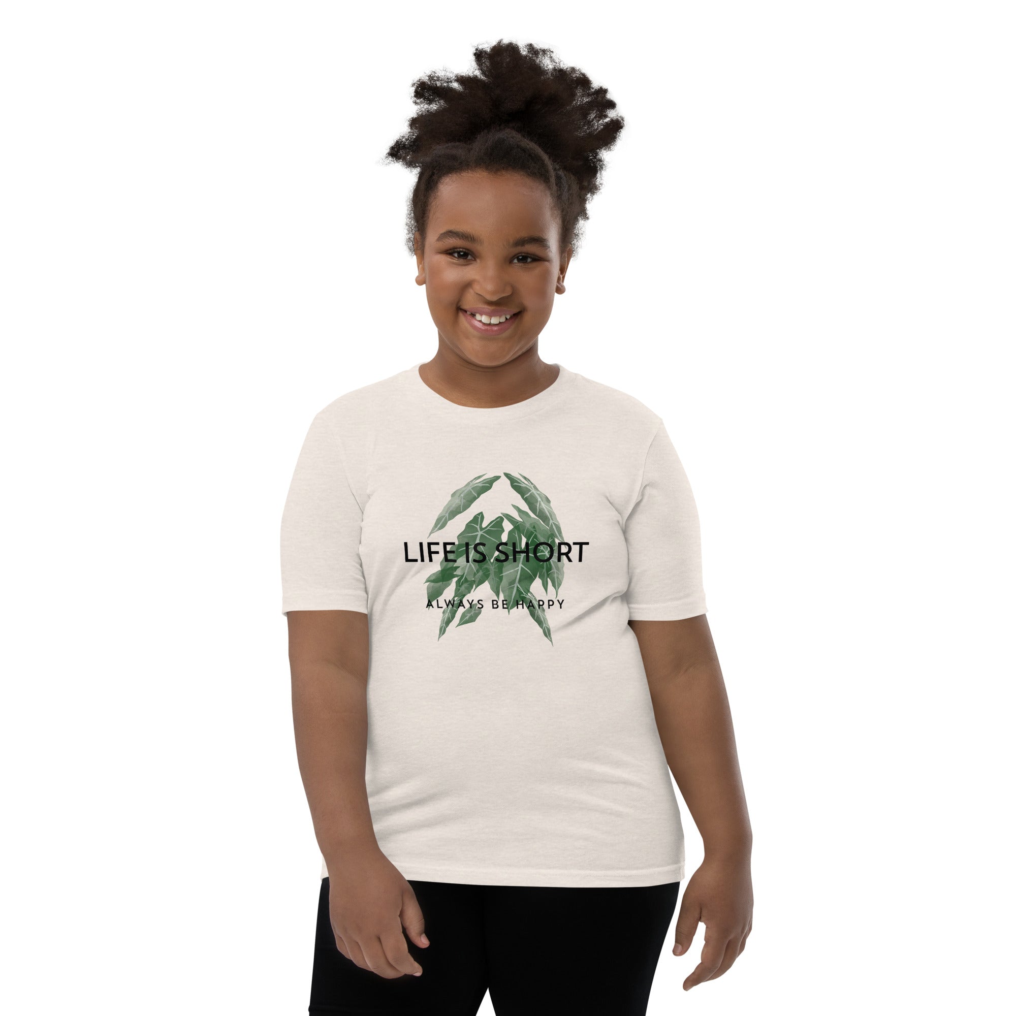 Life is short, always be happy - Youth Short Sleeve T-Shirt