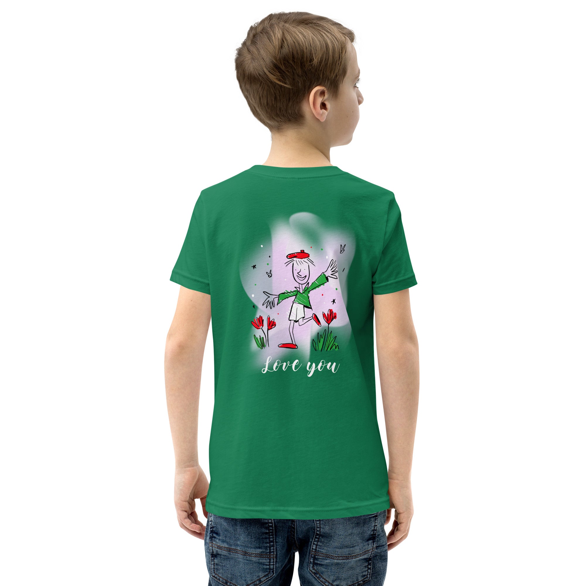 Love you - Youth Short Sleeve T-Shirt (back print)