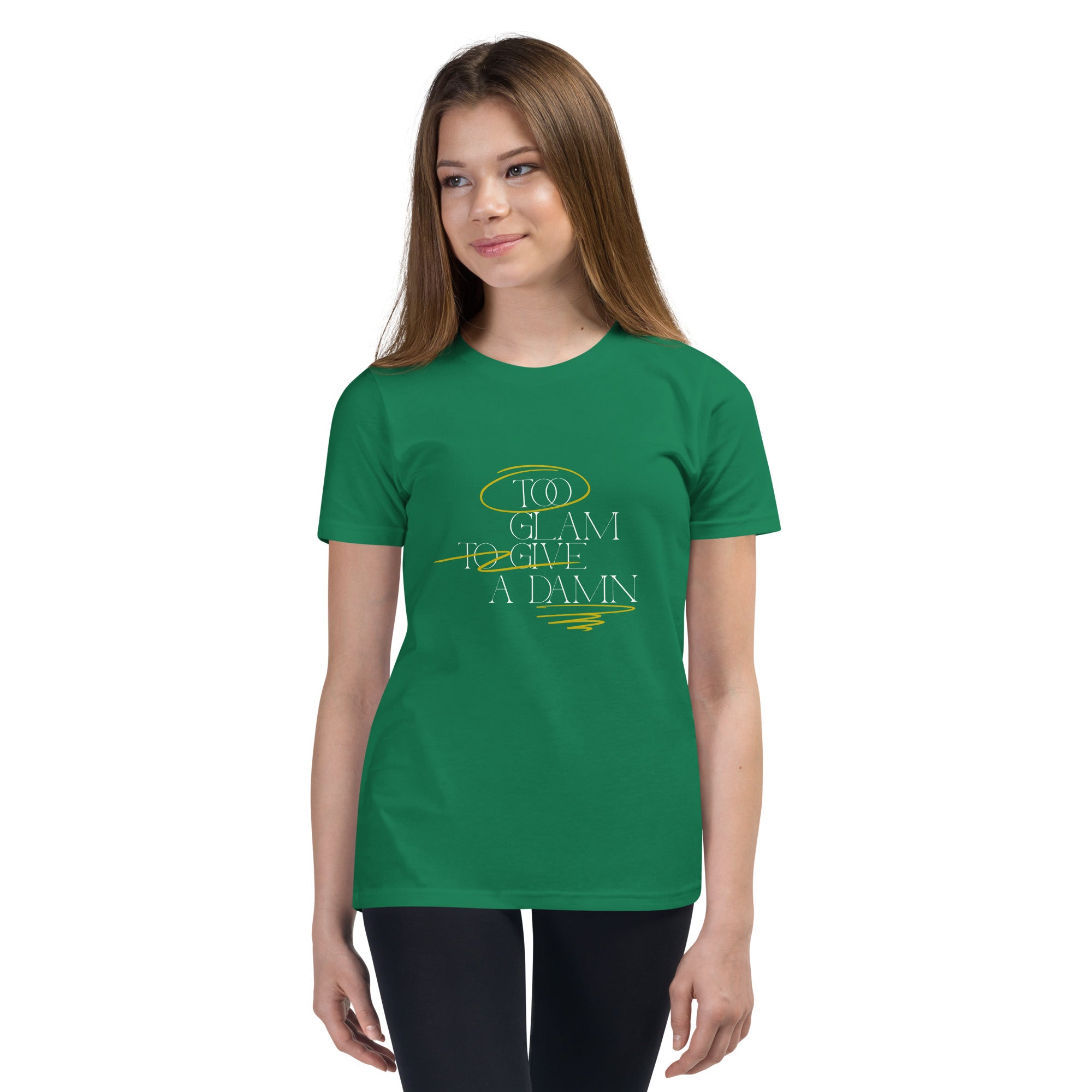 Too glam to give a damn - Youth Short Sleeve T-Shirt