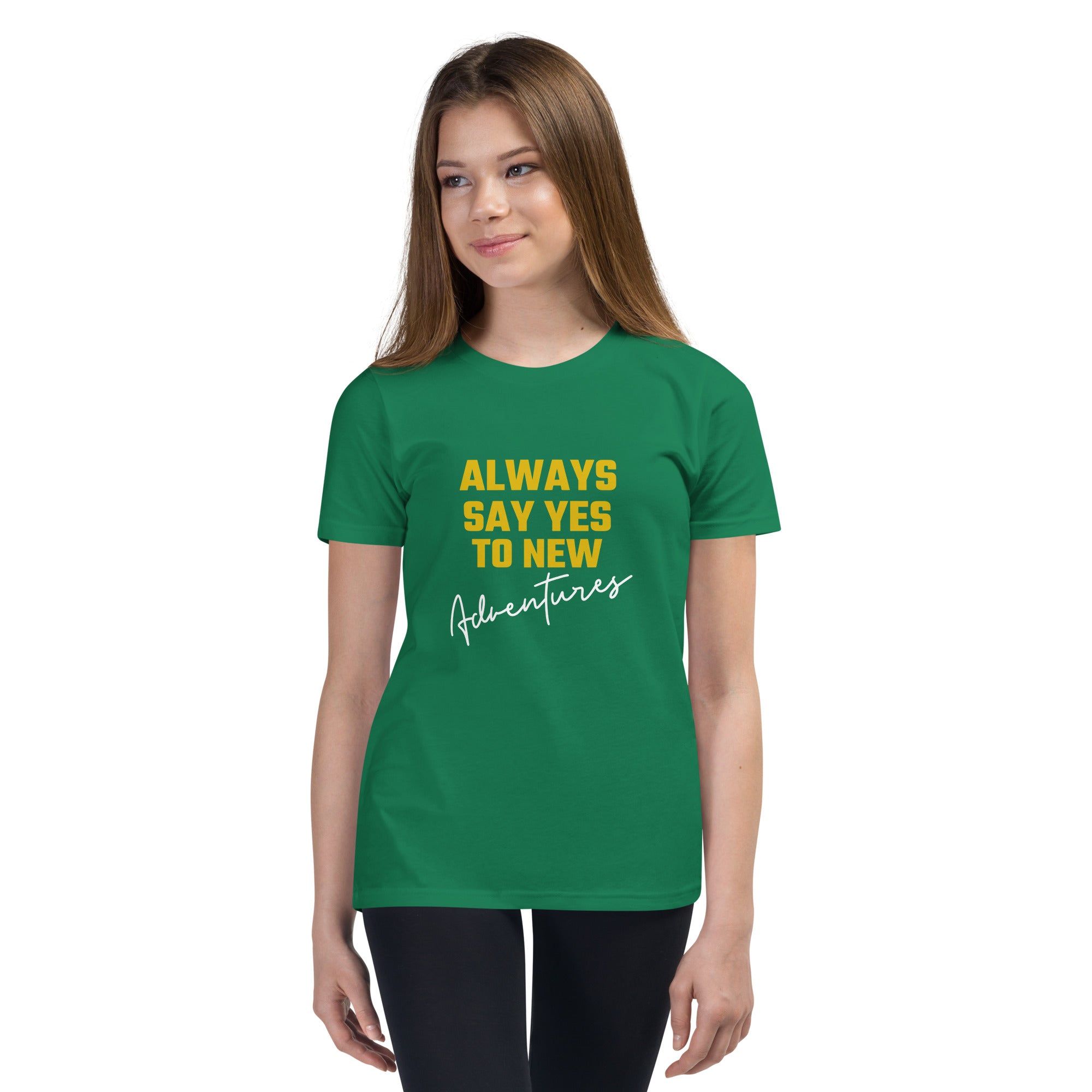 Always say yes to new, adventurer - Youth Short Sleeve T-Shirt