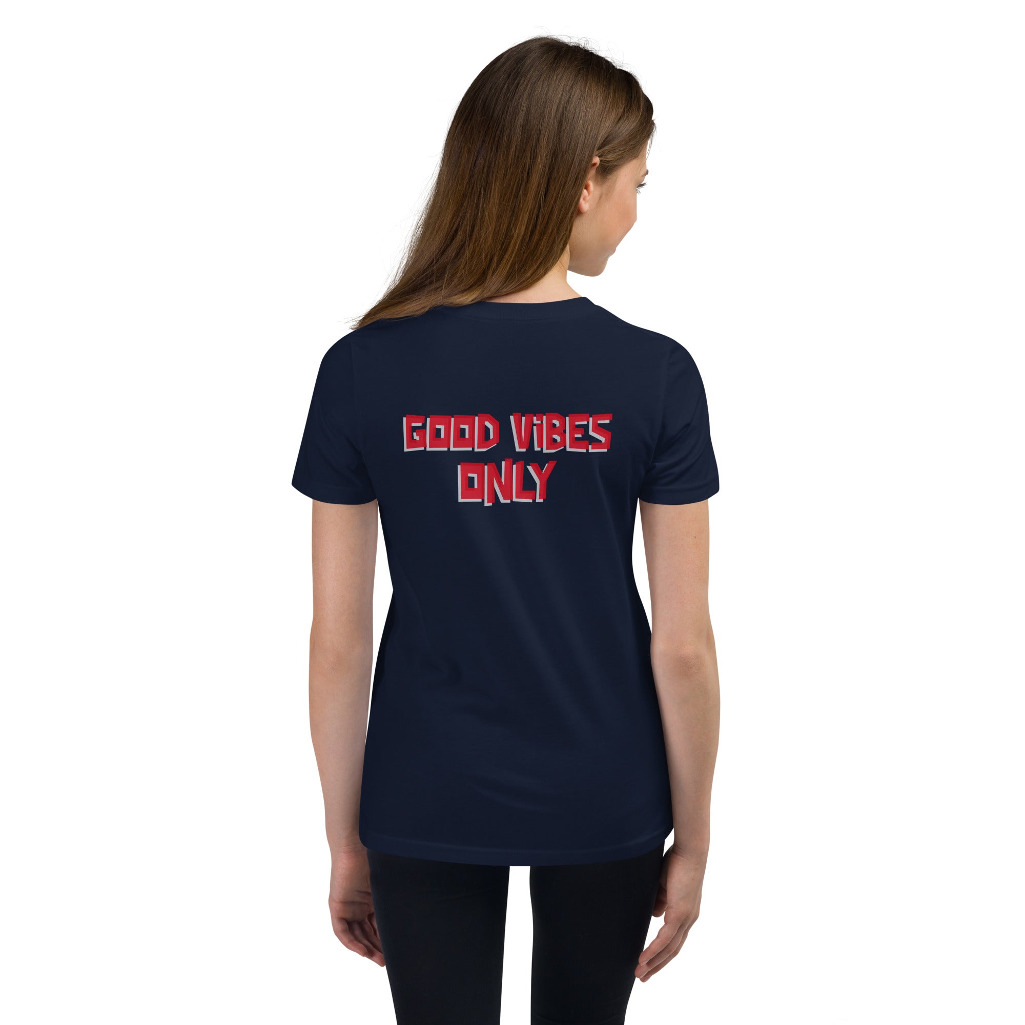 Good vibes only - Youth Short Sleeve T-Shirt (back print)