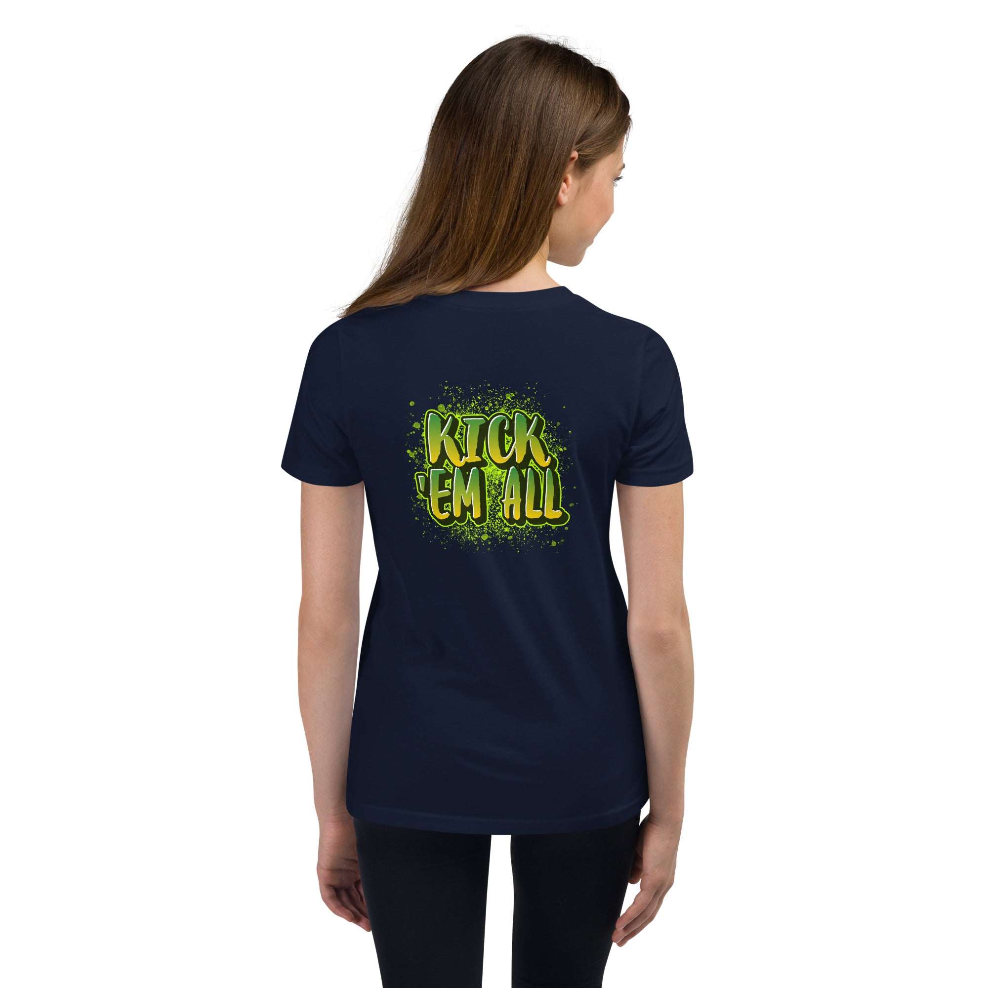 Kick'em all - Youth Short Sleeve T-Shirt (back print)