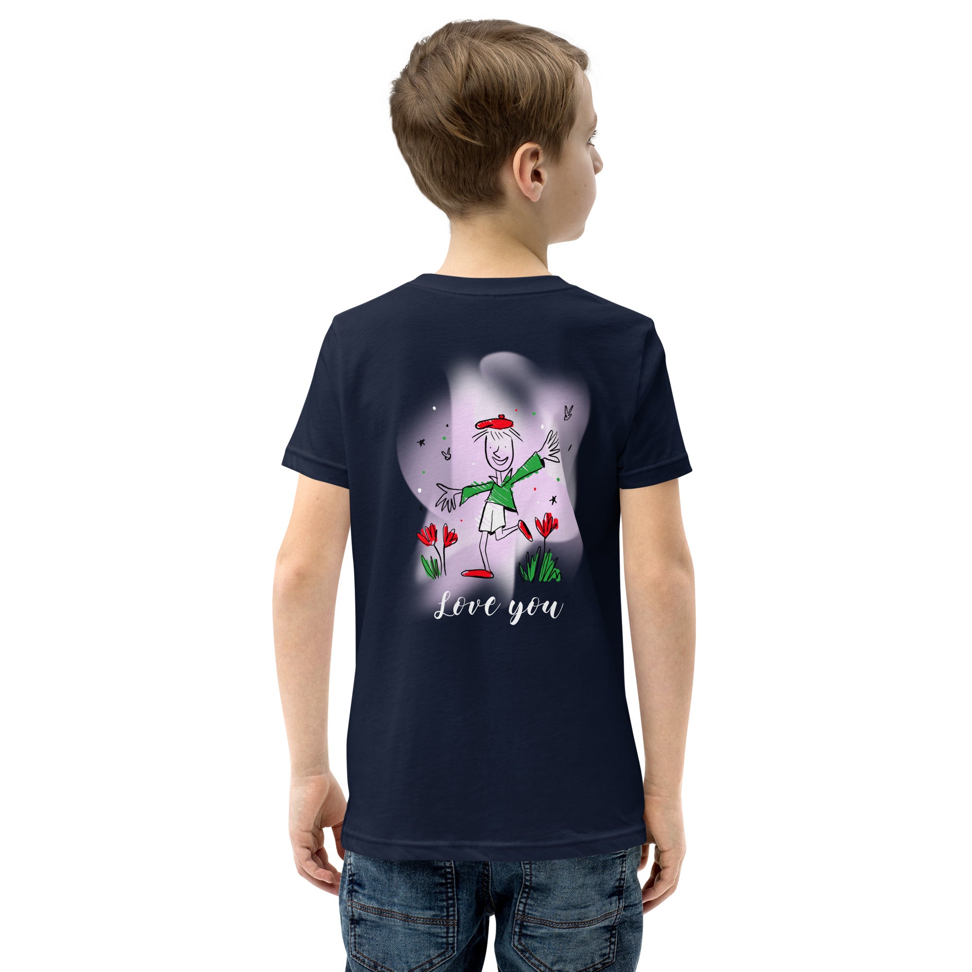 Love you - Youth Short Sleeve T-Shirt (back print)