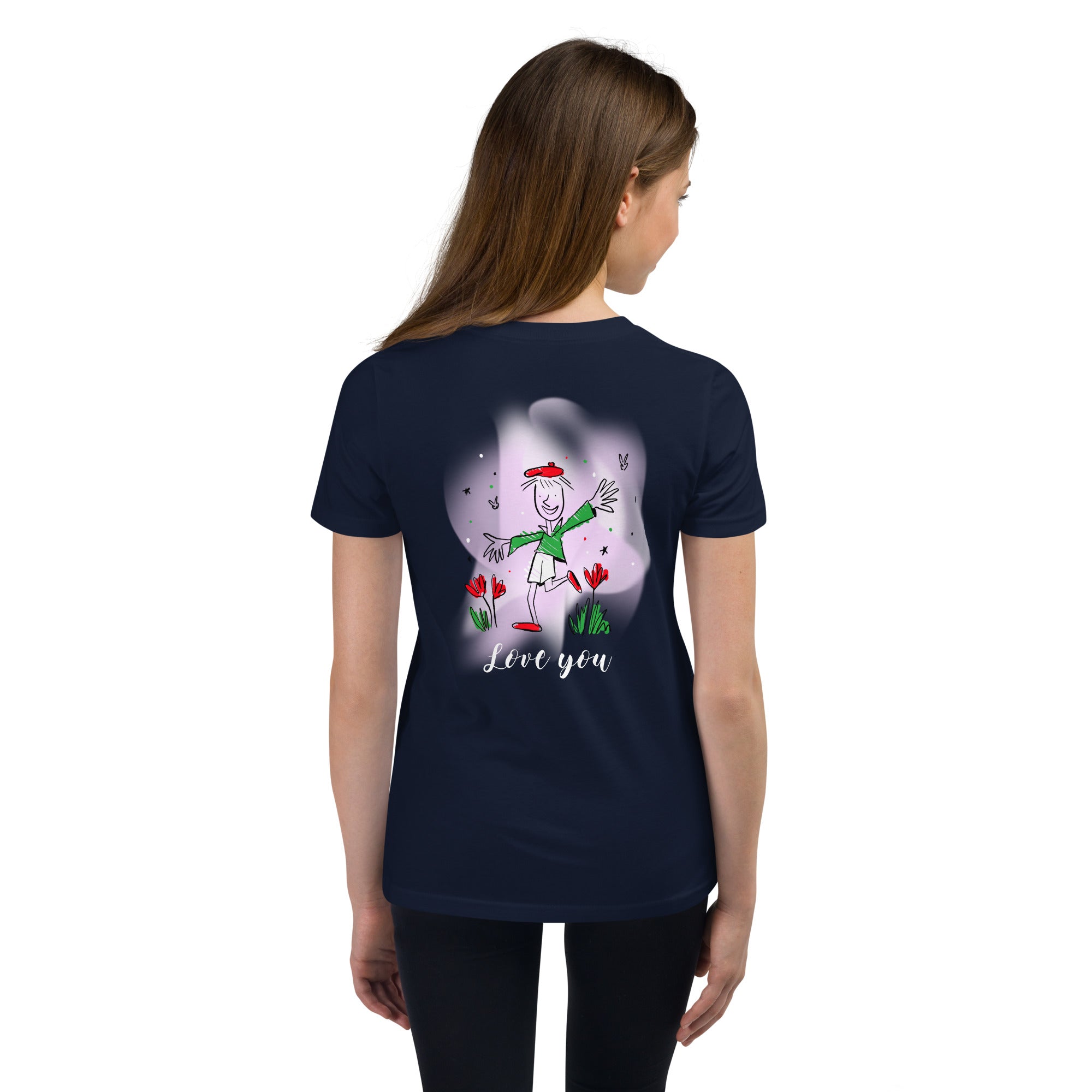 Love you - Youth Short Sleeve T-Shirt (back print)