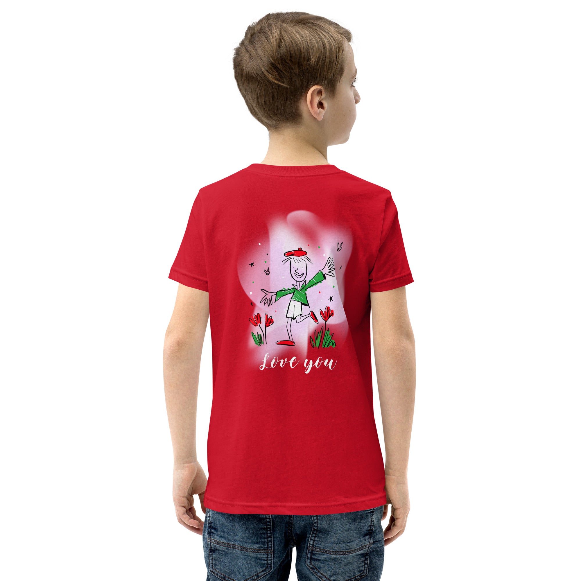 Love you - Youth Short Sleeve T-Shirt (back print)