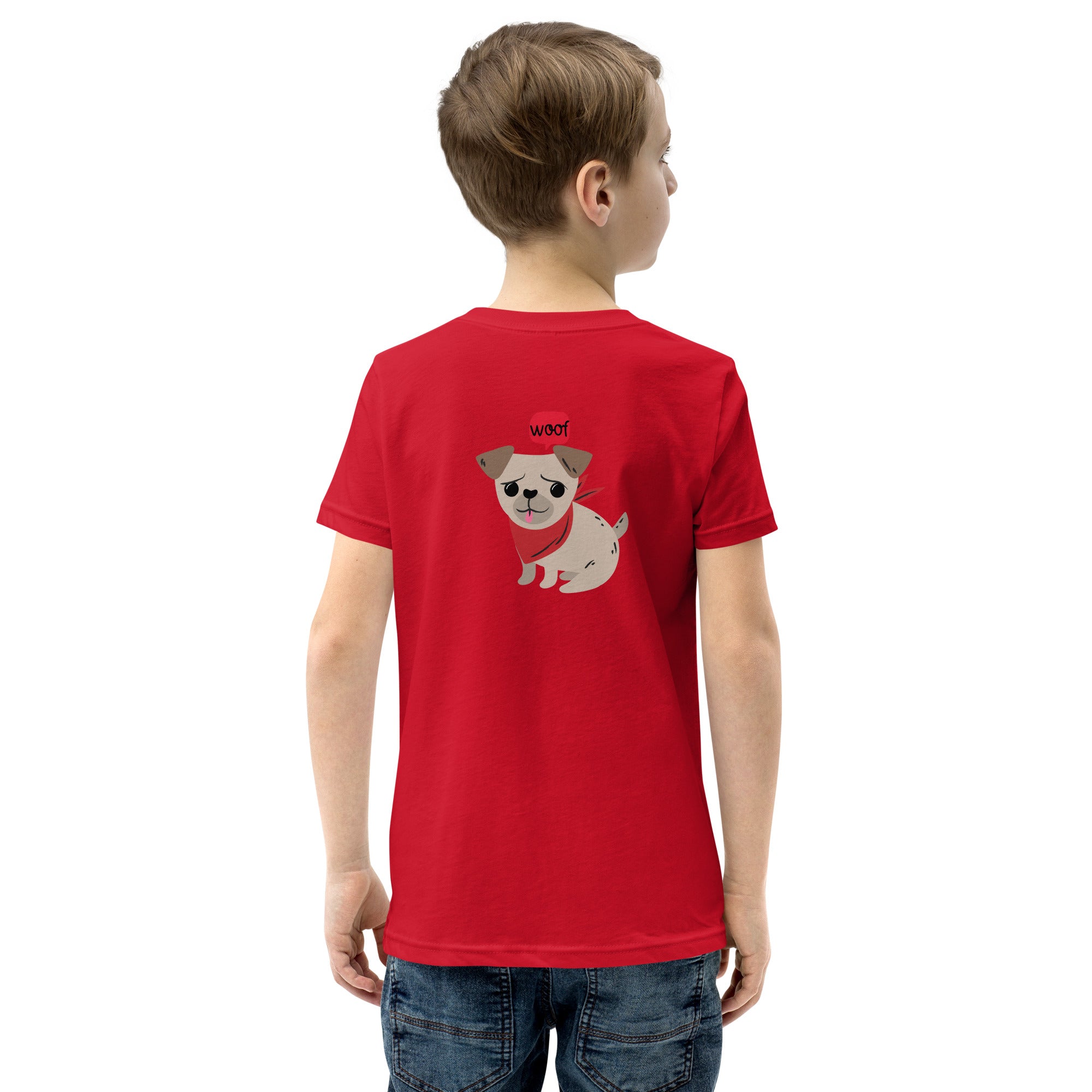 Woof V2 -Youth Short Sleeve T-Shirt (back print)