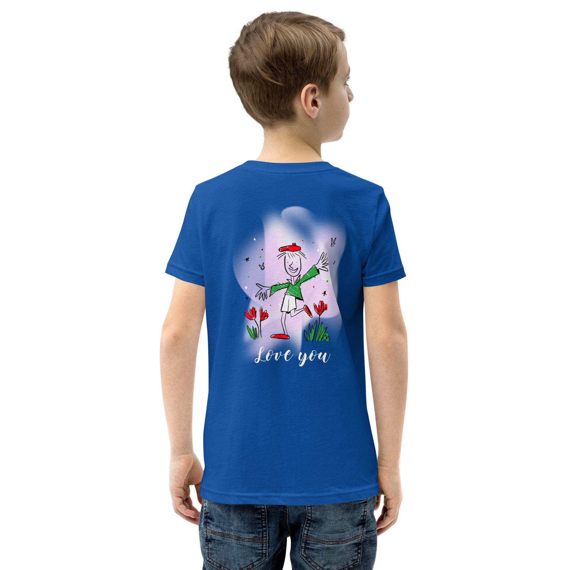 Love you - Youth Short Sleeve T-Shirt (back print)