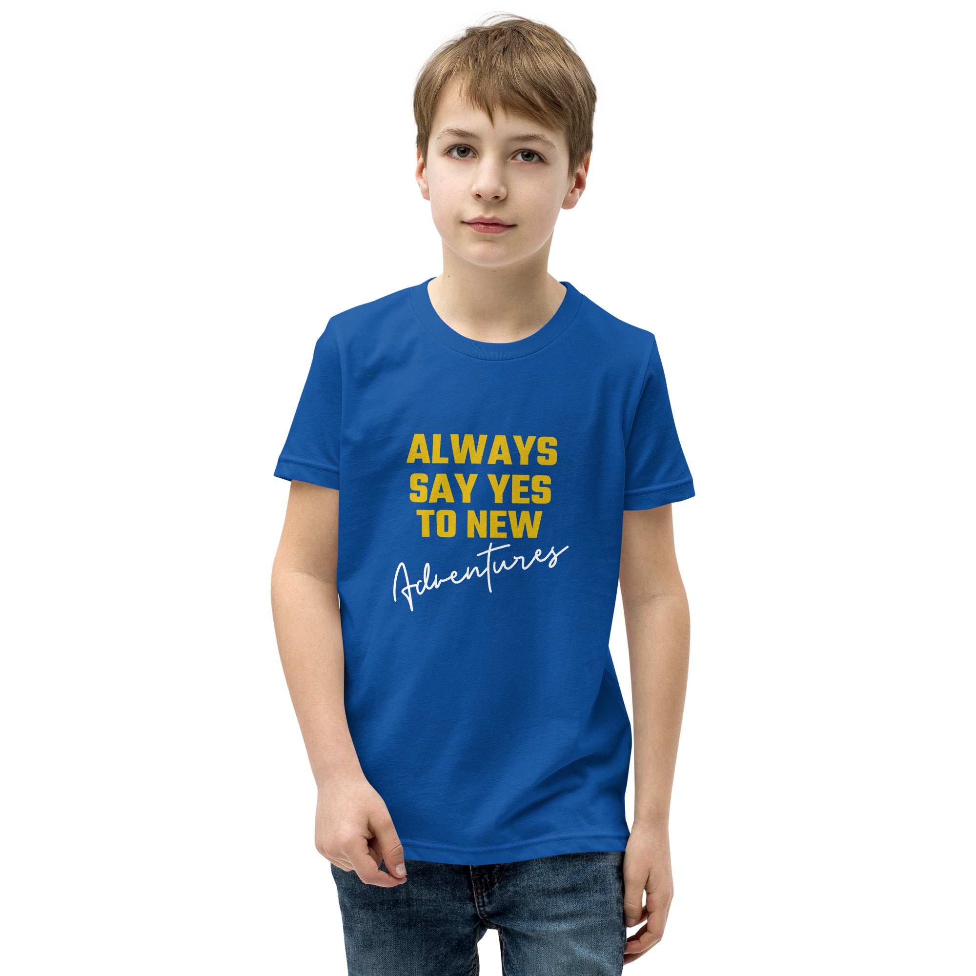 Always say yes to new, adventurer - Youth Short Sleeve T-Shirt