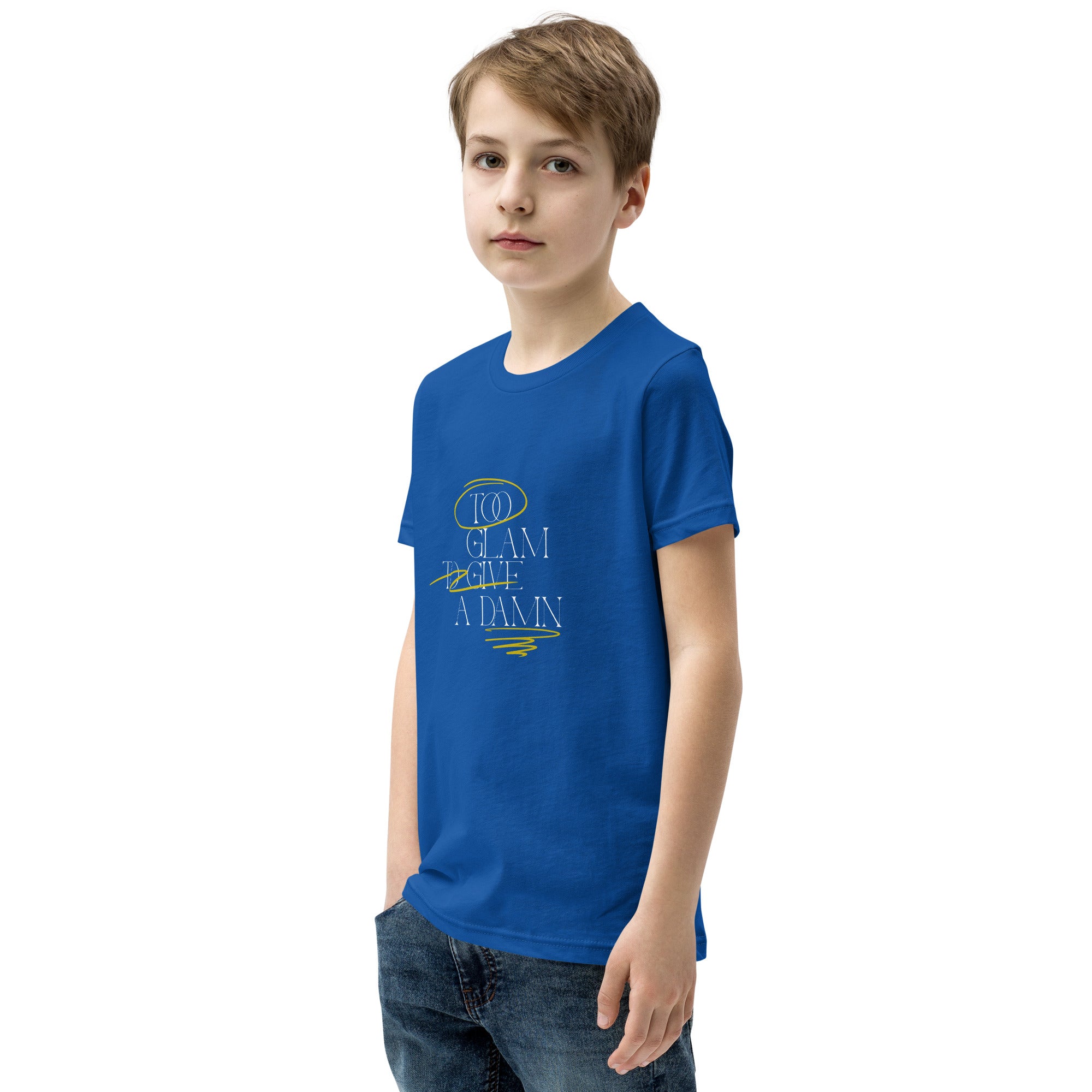 Too glam to give a damn - Youth Short Sleeve T-Shirt