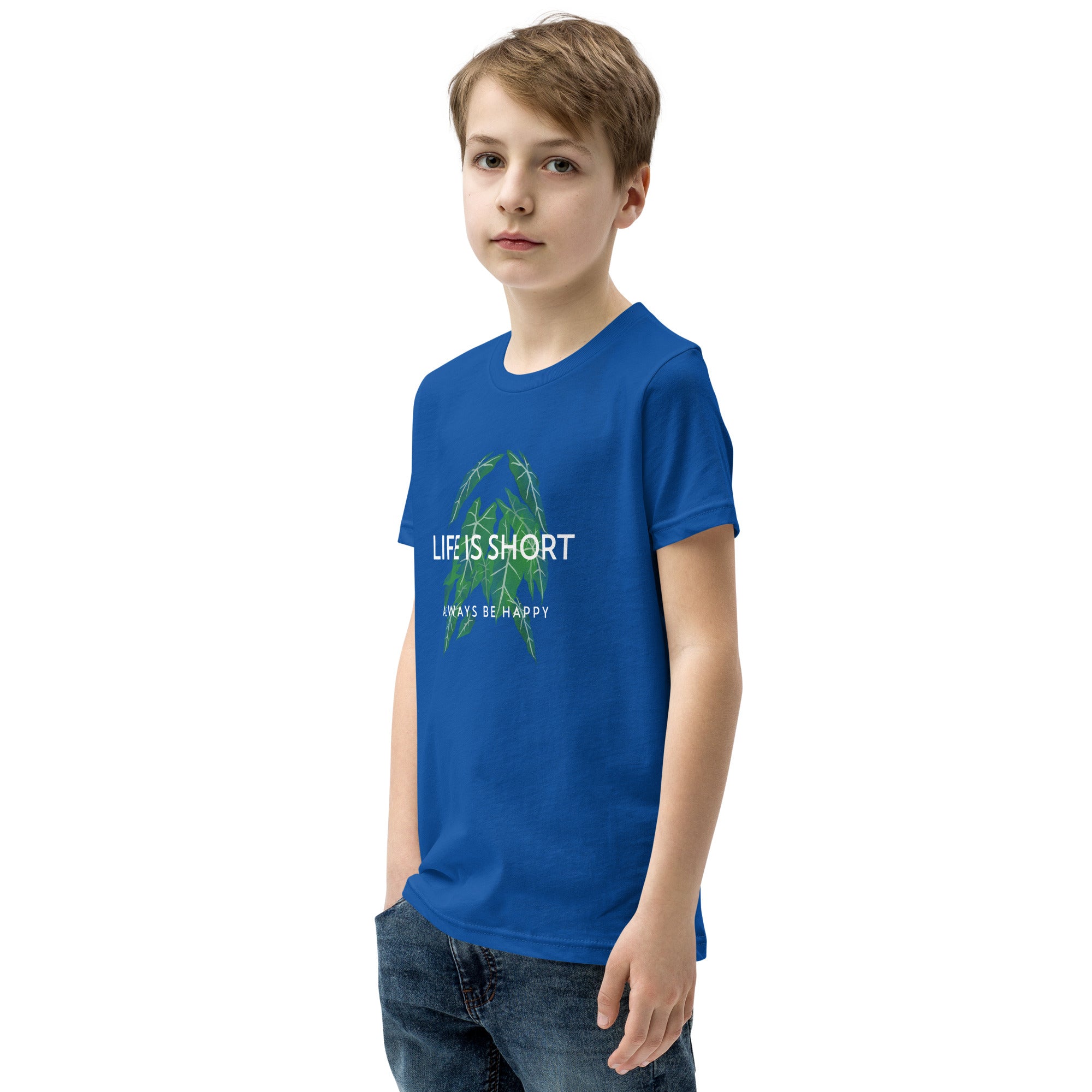 Life is short, always be happy - Youth Short Sleeve T-Shirt