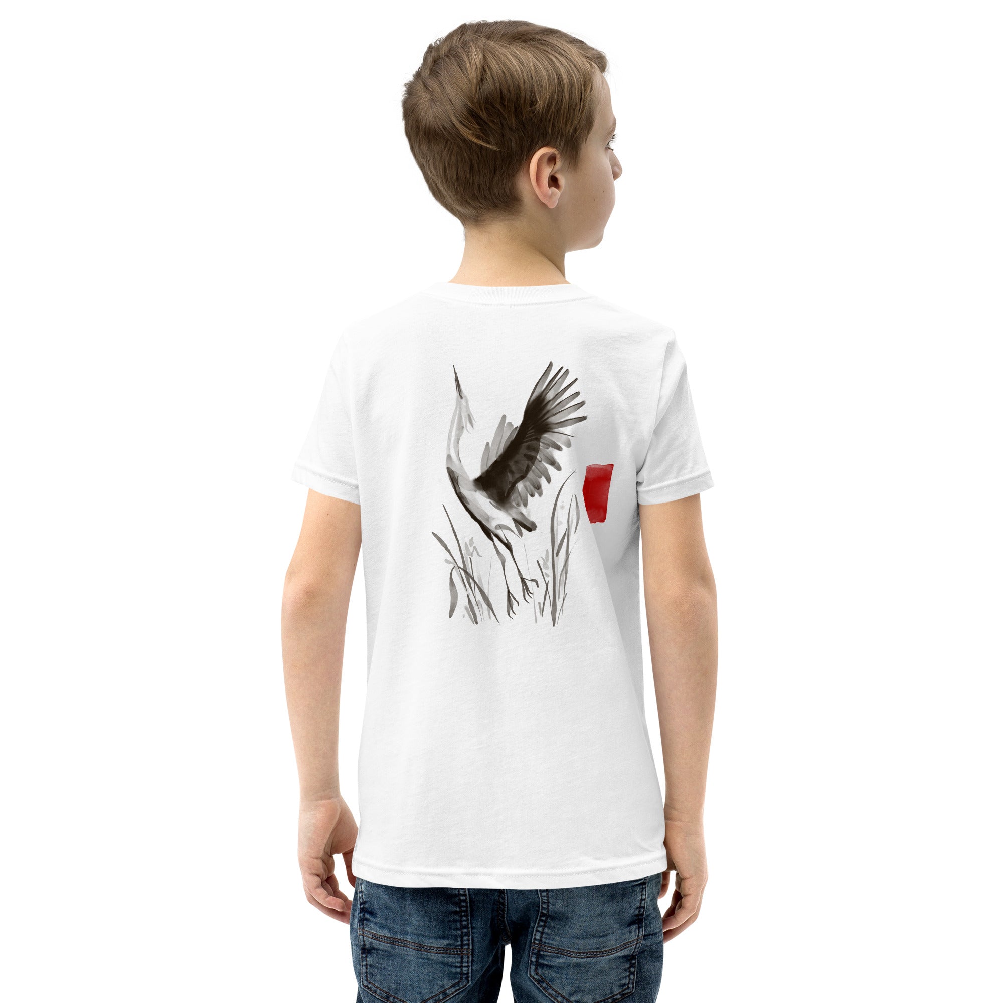 Sumi-e style - Youth Short Sleeve T-Shirt (back print)