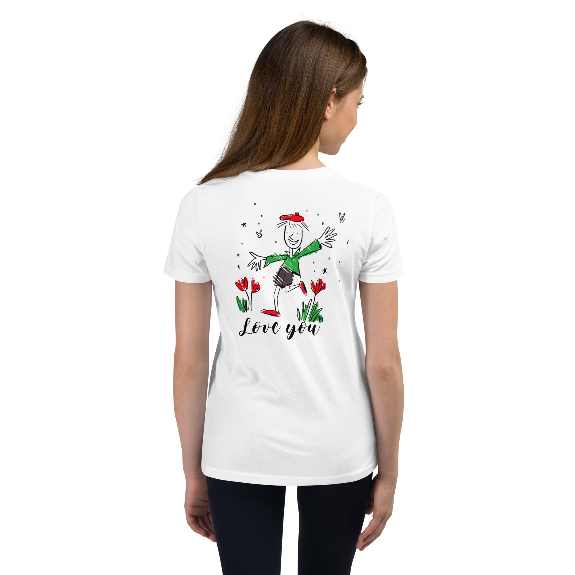 Love you - Youth Short Sleeve T-Shirt (back print)